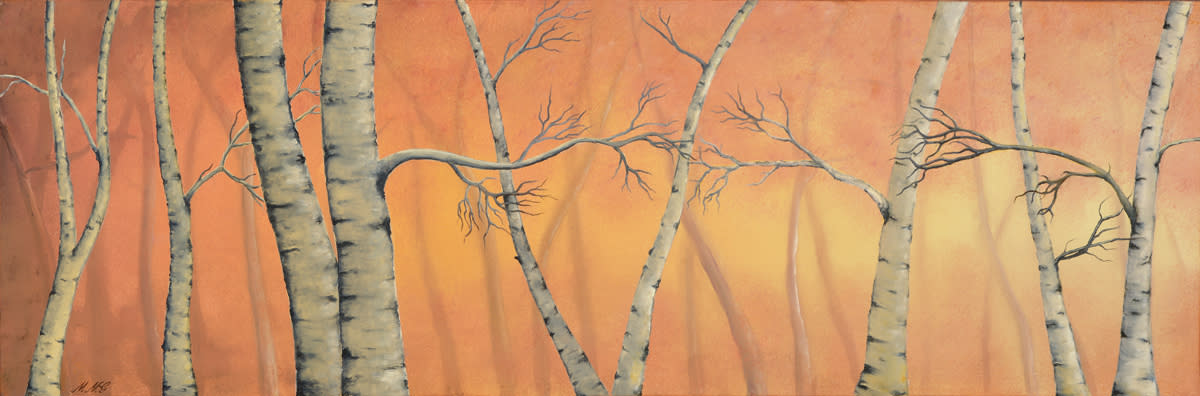 Birch trees  oil on canvas by monica marquez gatica mmg art studio rielm3