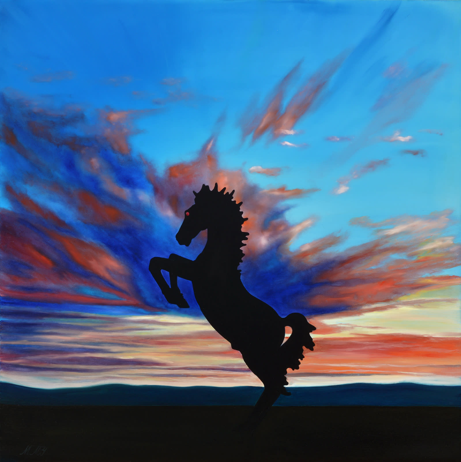 Bluecifer  oil on canvas by monica marquez gatica mmg art studio rcrbn7