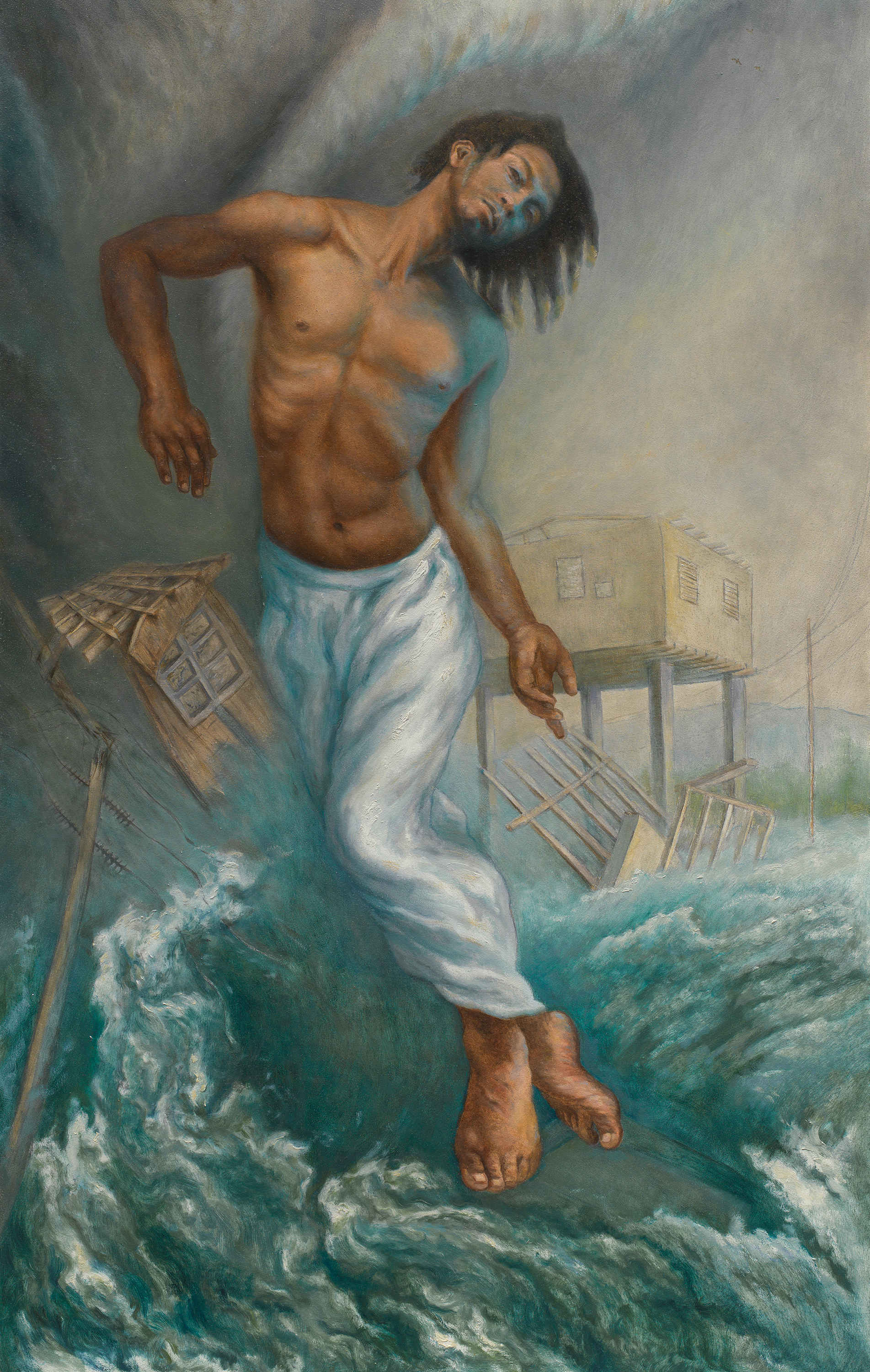 The Furies Iii Hurricane Maria Original Oil Figure Painting For Sale