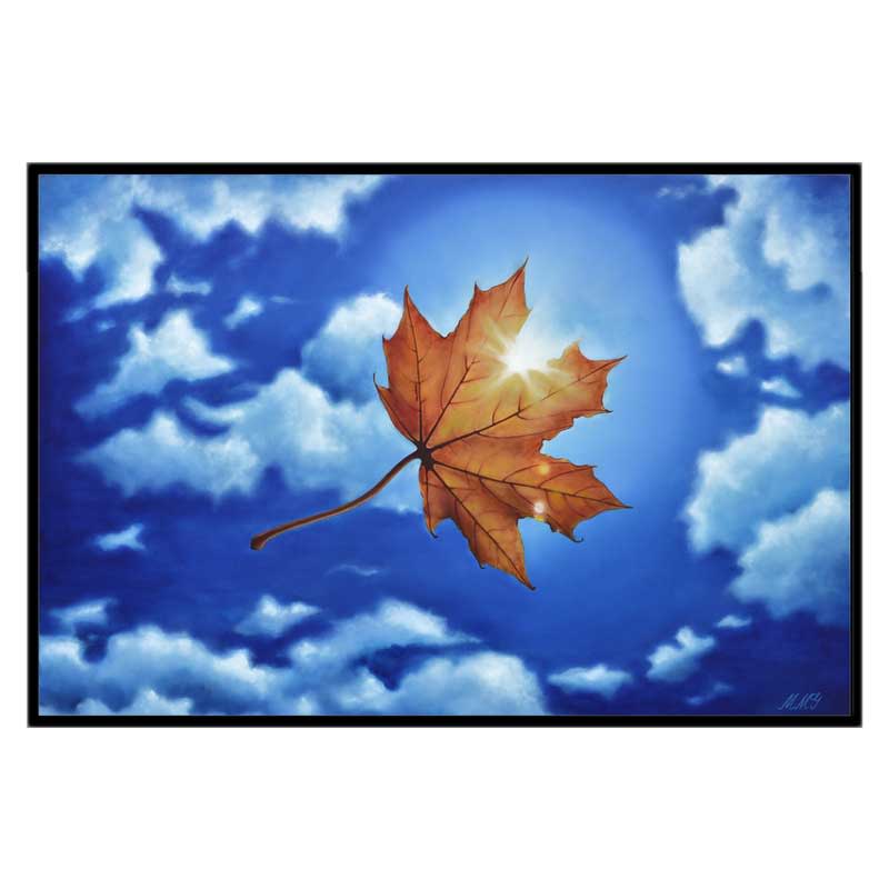 32x48 gcw black framed leaf in the sun pzpocq