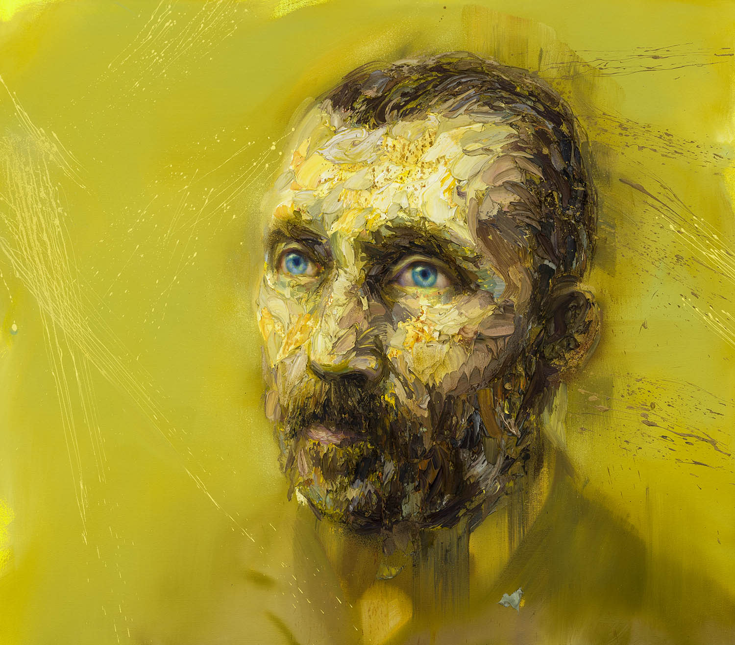 Vincent van gogh in yellow oil on linen 42x48 2019 aqsmf1