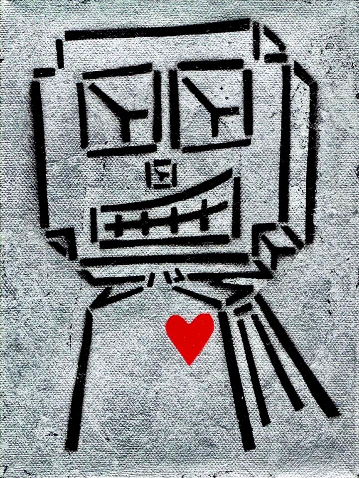 Siver love robot painting paul zepeda wetpaintnyc ptmjcx