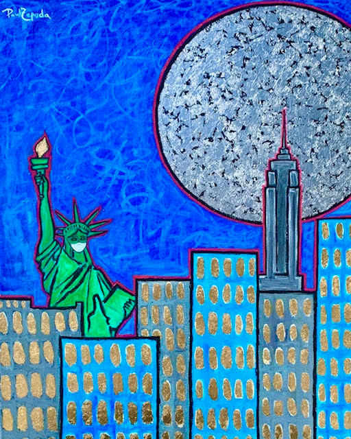 Statue of liberty covid mask painting paul zepeda dgl9vc