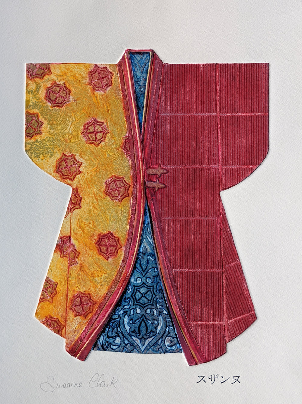 Kimono in red and blue fzzv5n