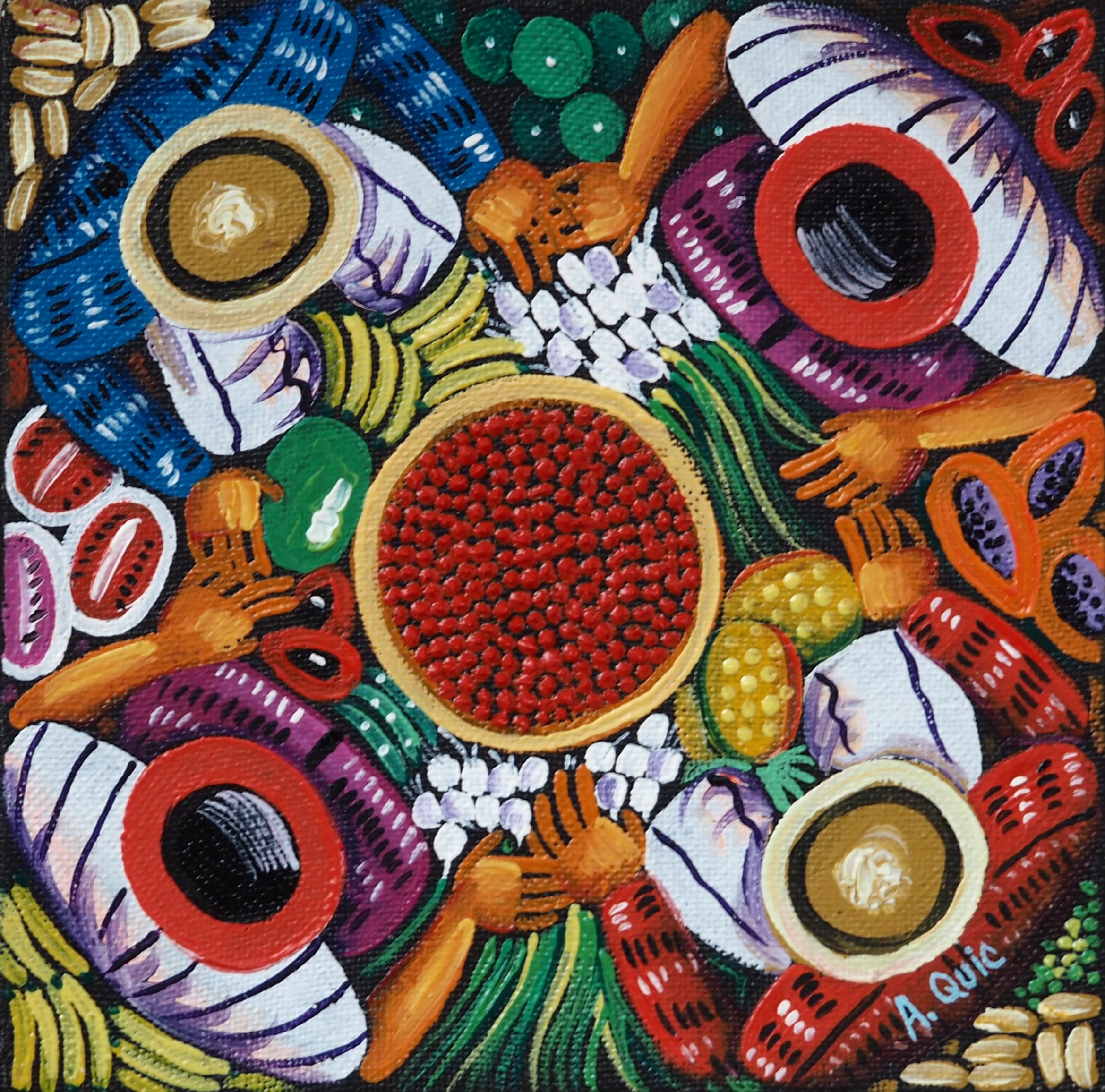 Market Scene By Angelina Quic Ixtamer 6x6 2 Art | GuateMaya Art