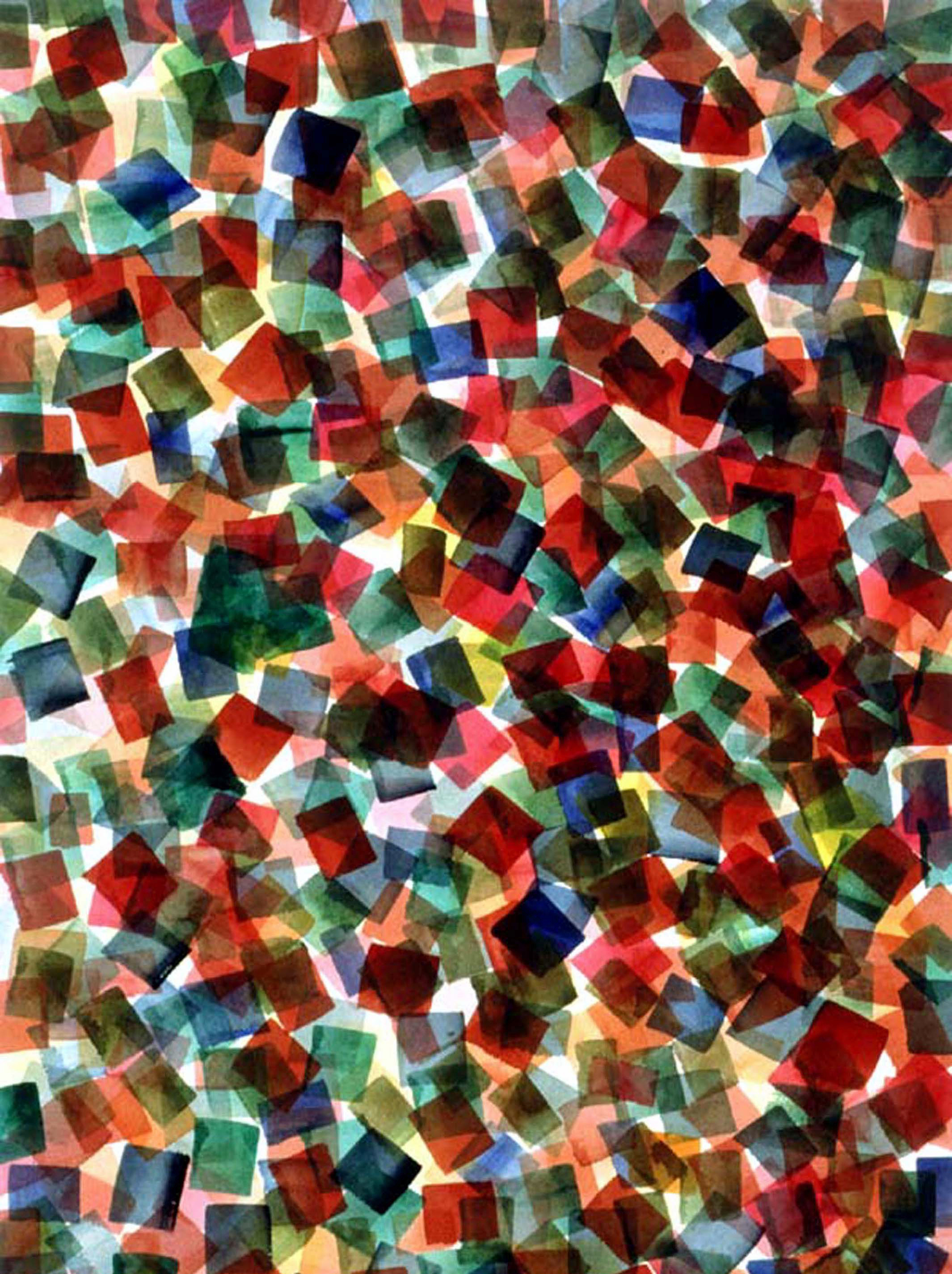 Reds greens and blues   24 22 x 18 22   watercolour on paper mounted on board   resin coat lbtml3