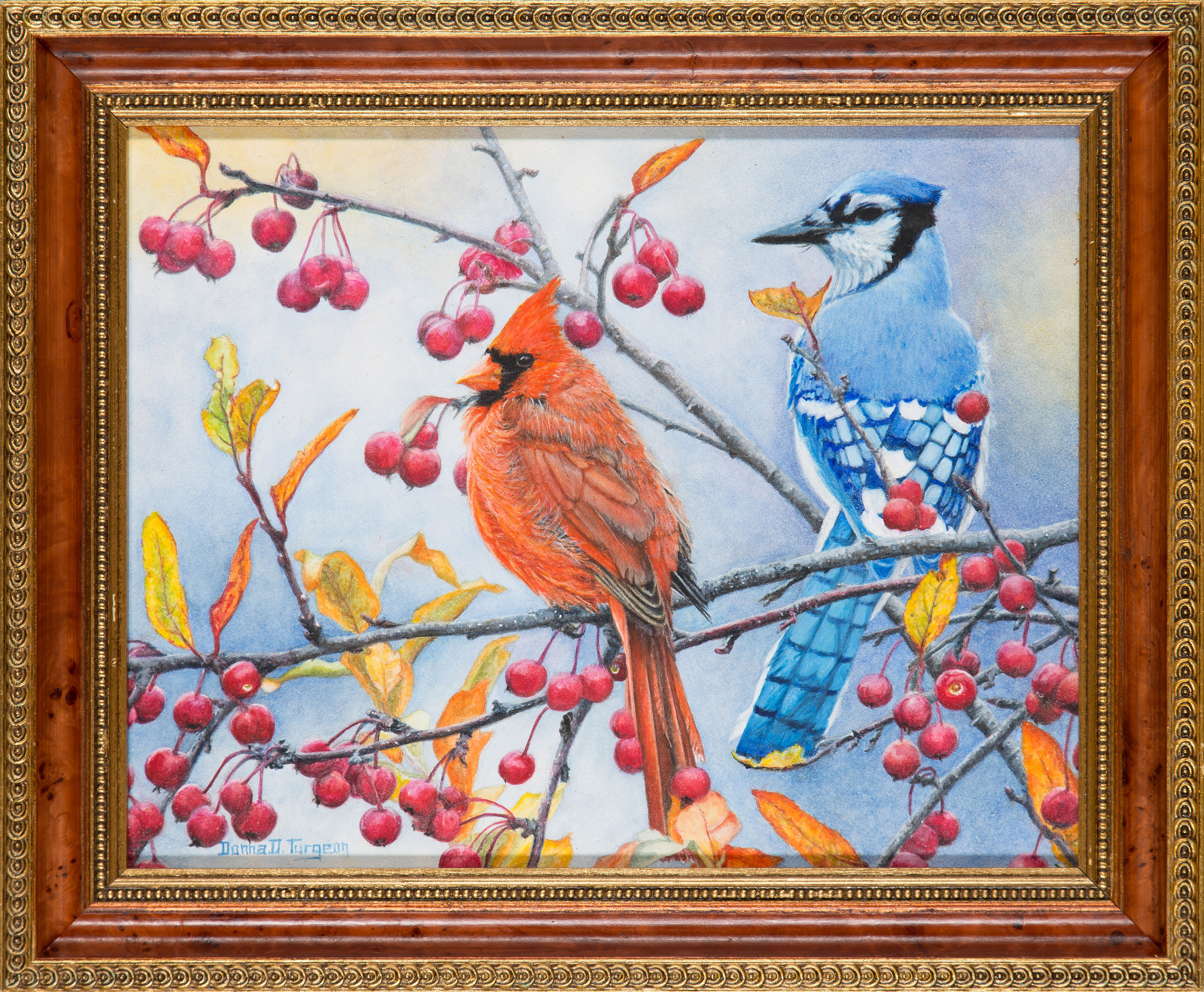 Cardinal & Bluejay Watercolor (Sold, Print Only) - NEMAA