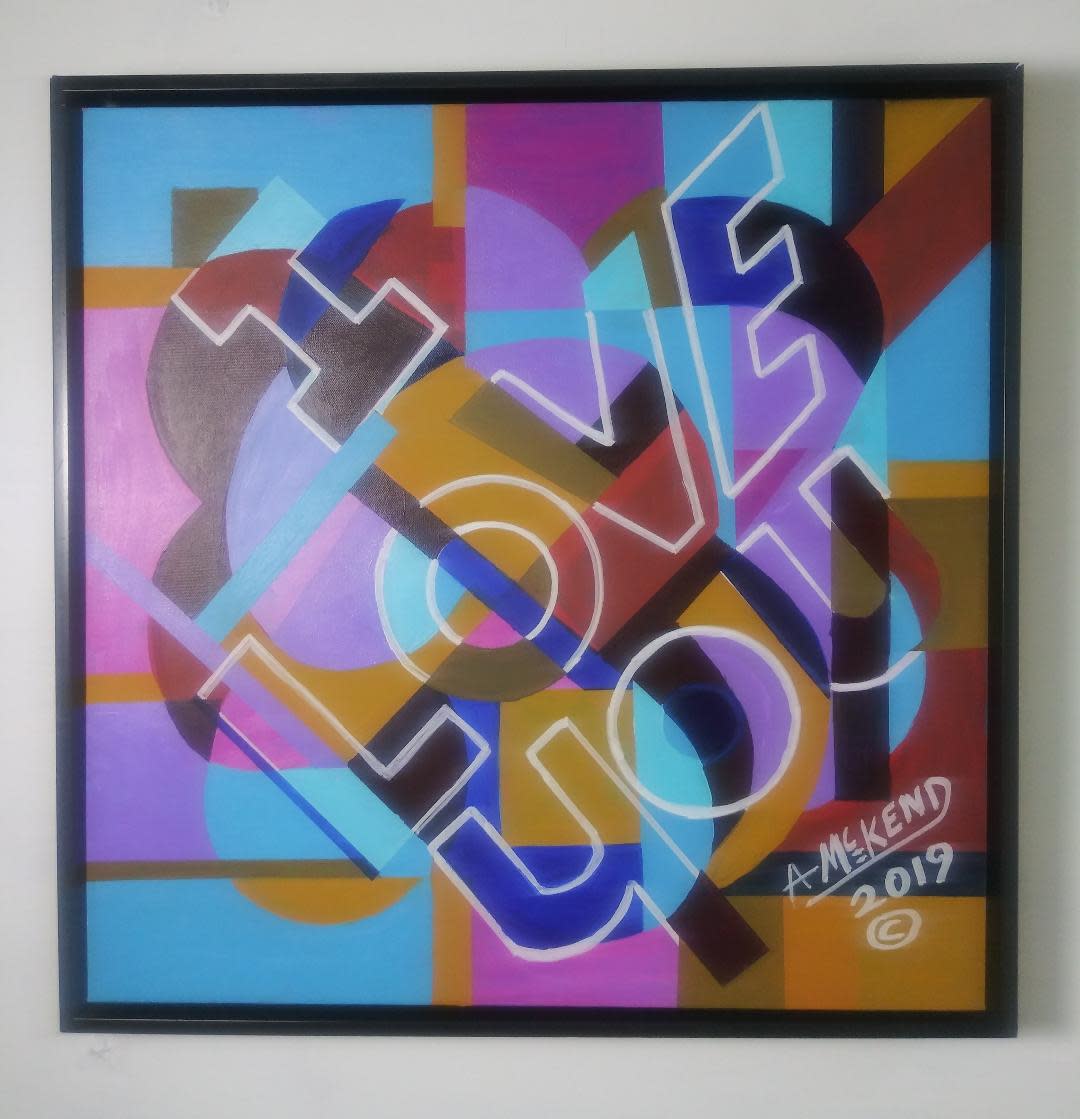 abstract i love you art
