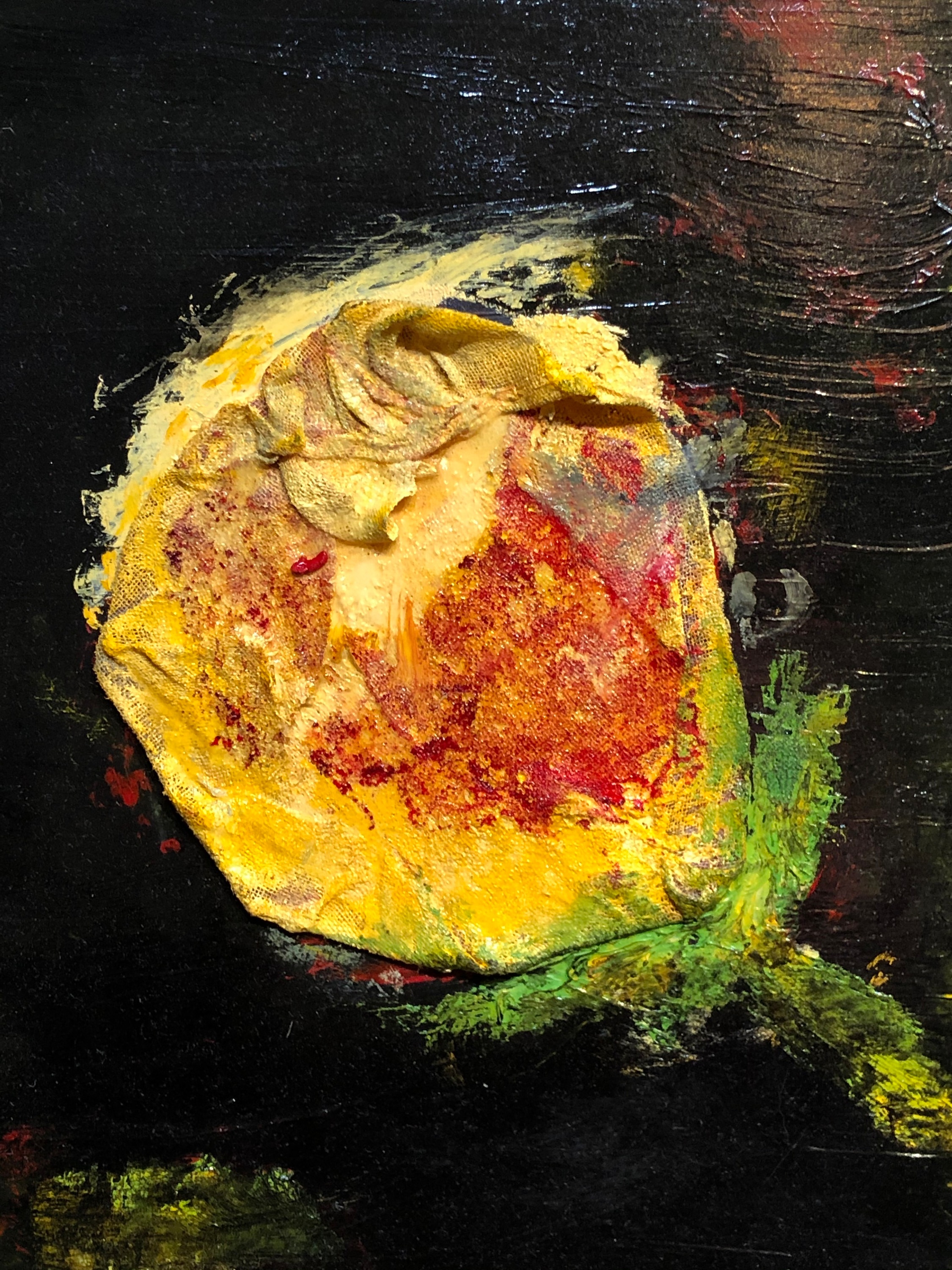 Yellow rose oil wood 12x9 gglx80