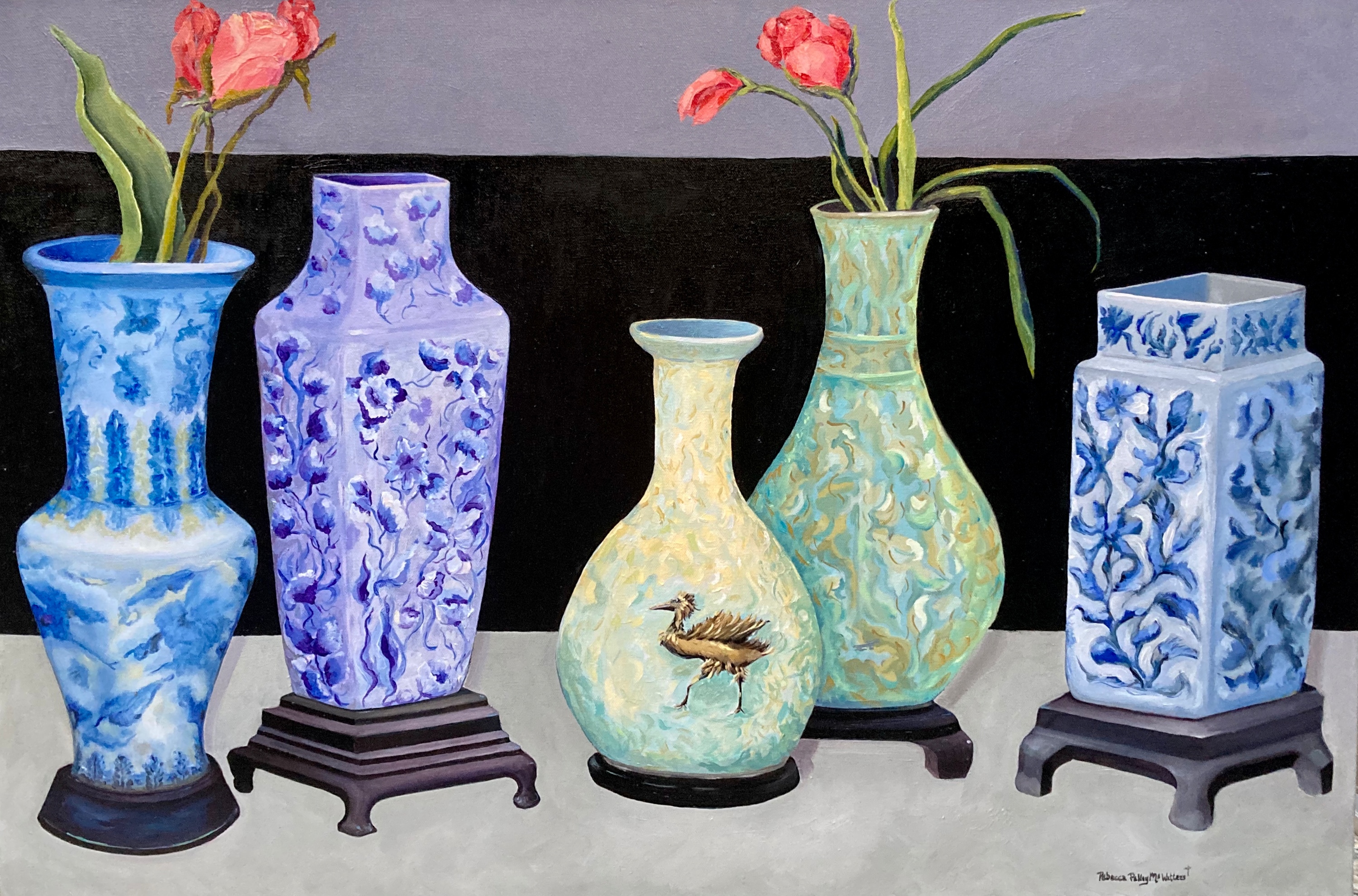 5 blue vases in waiting mjcm4f