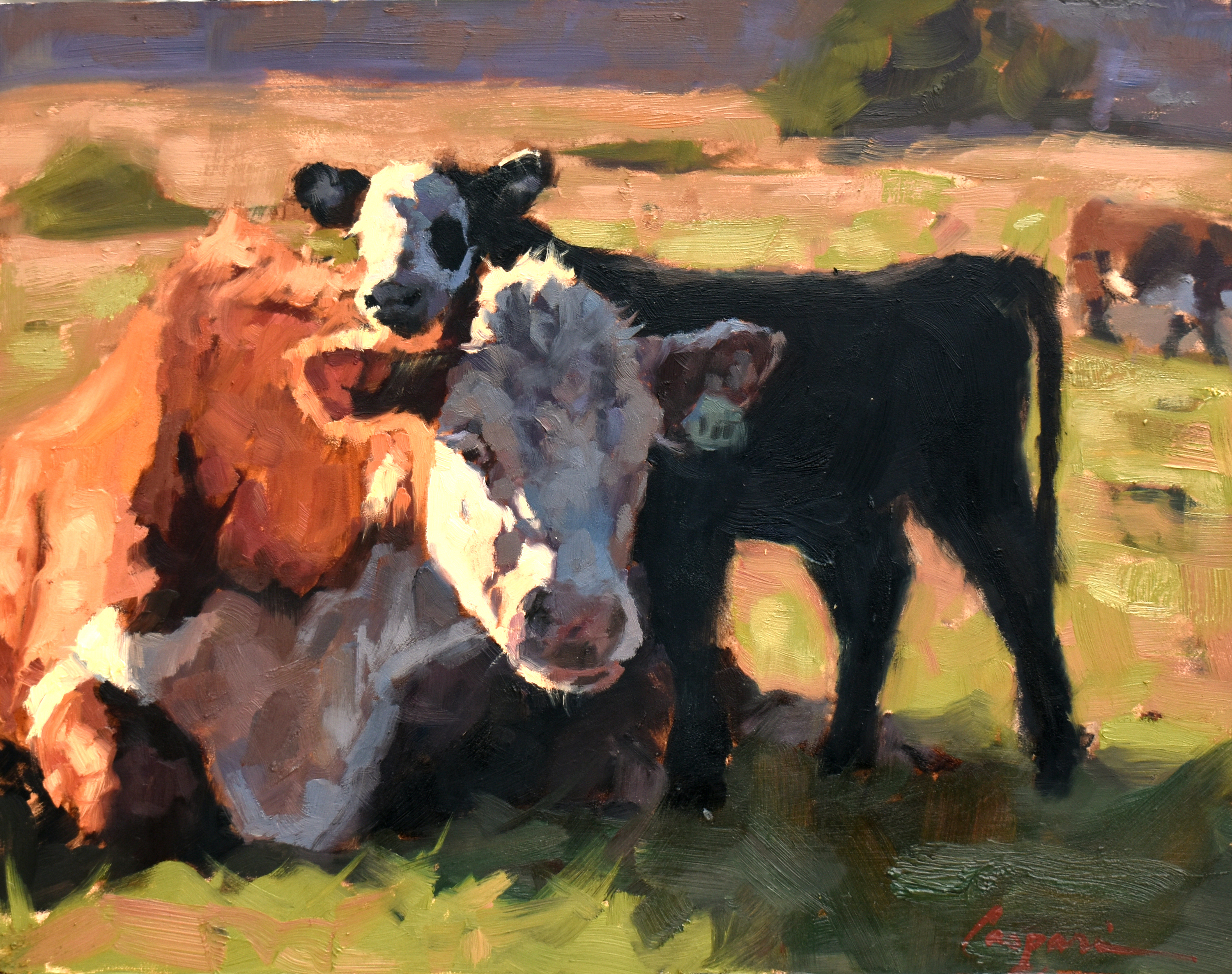 Cow and calf 11x14 oil 2020 b8khlo