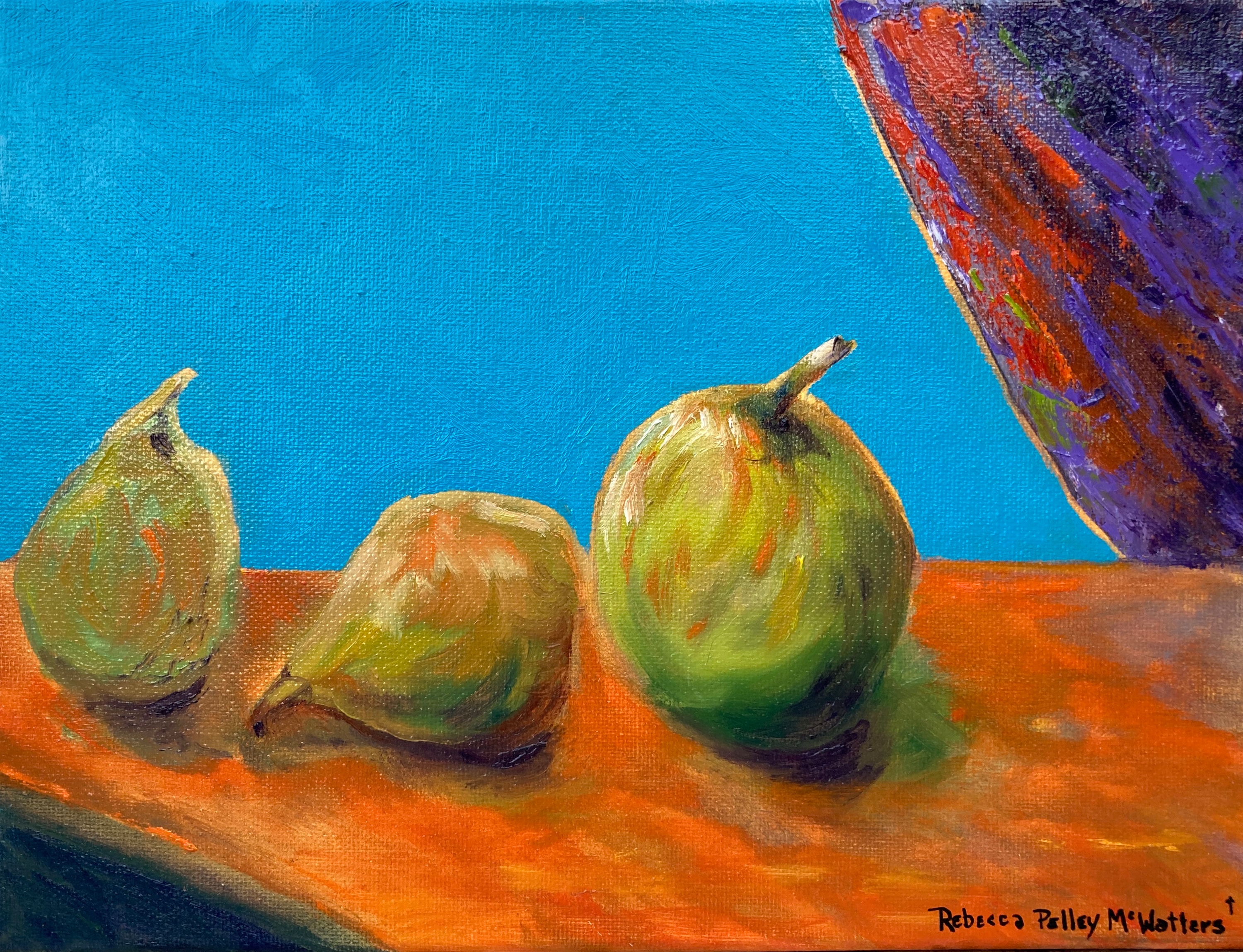 Draped pears on table xzfzv1