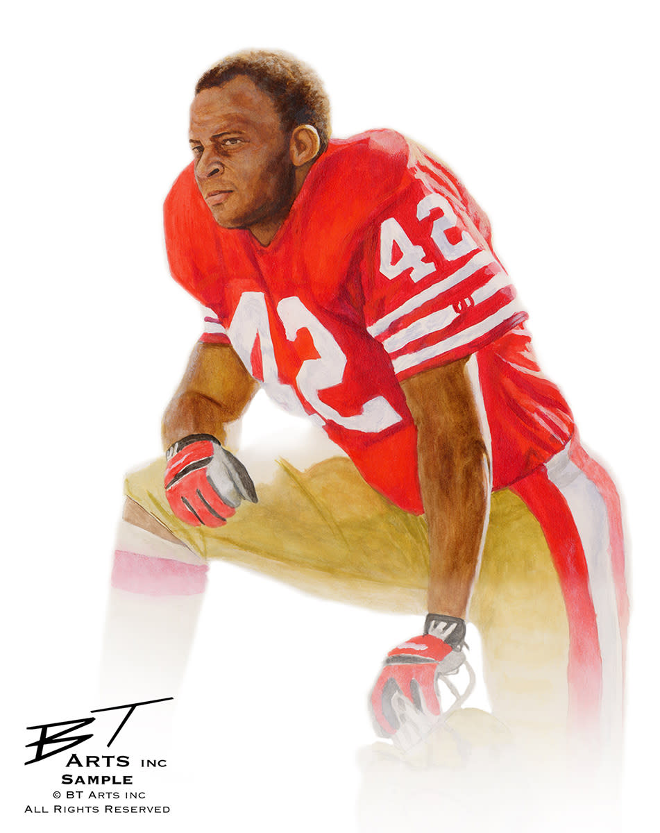 Ronnie Lott Kneels Original Painting Art