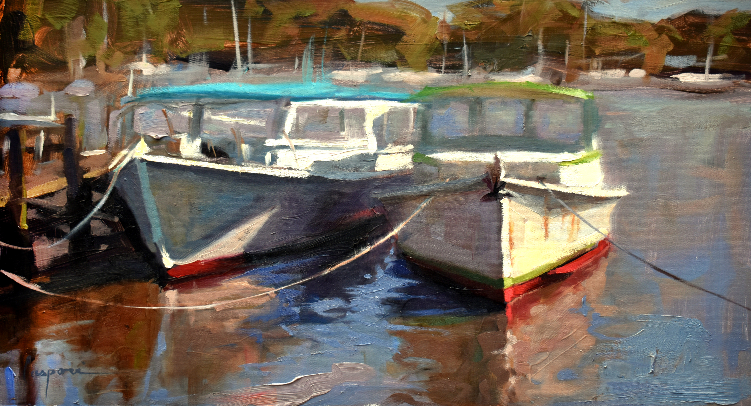 Lunch boats 24x13 oil 2020 bt9nf2