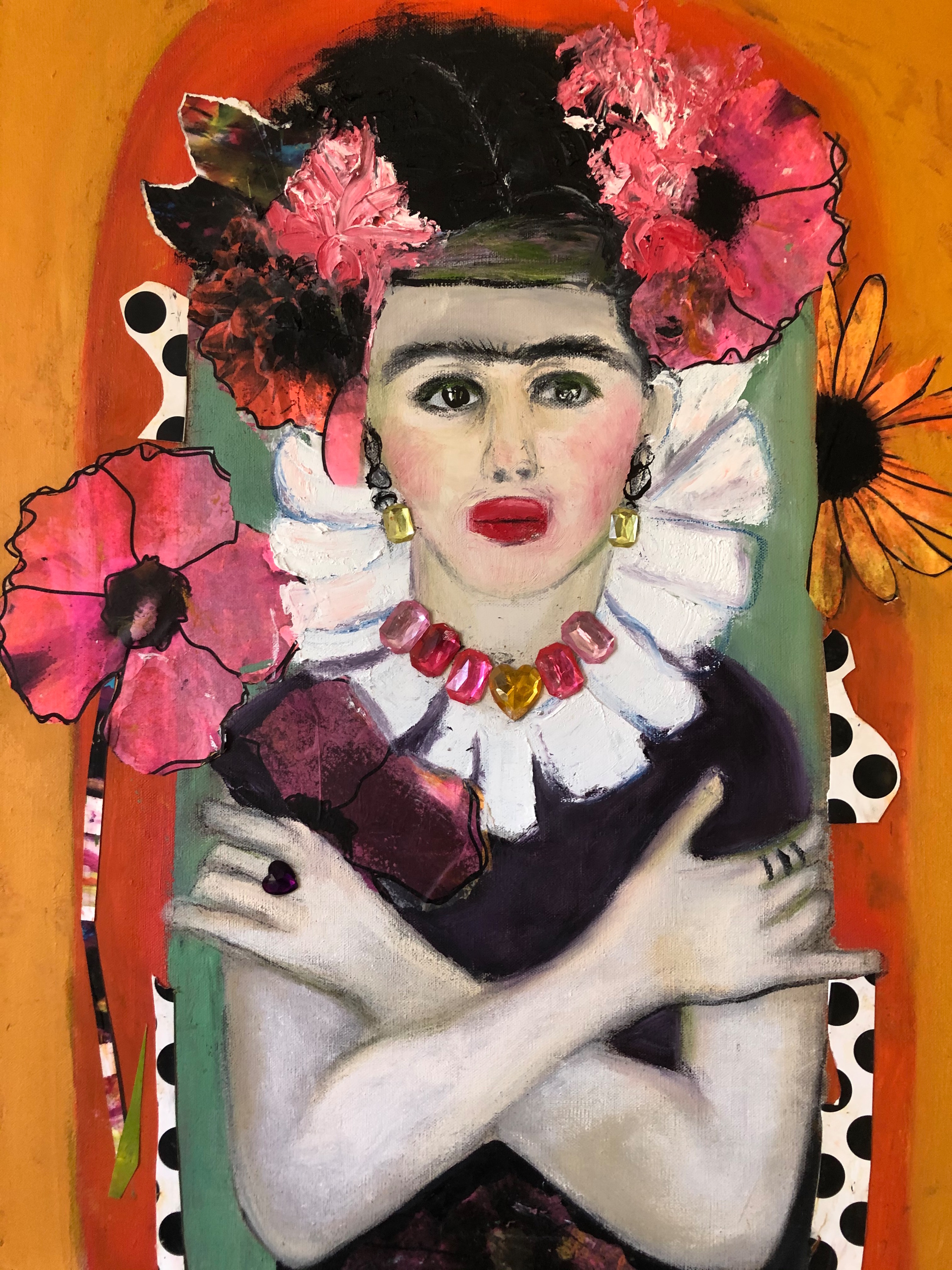 Deveuve alexis my frida 24 x 18  mixed media and collage ieaiuc