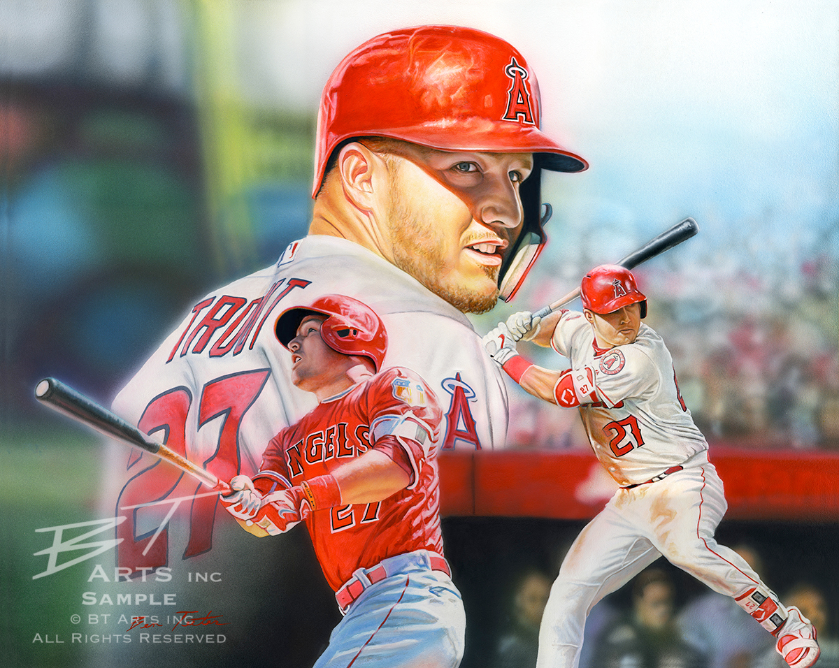 Mike Trout Intensity Los Angeles Angels Premium 16x20 MLB