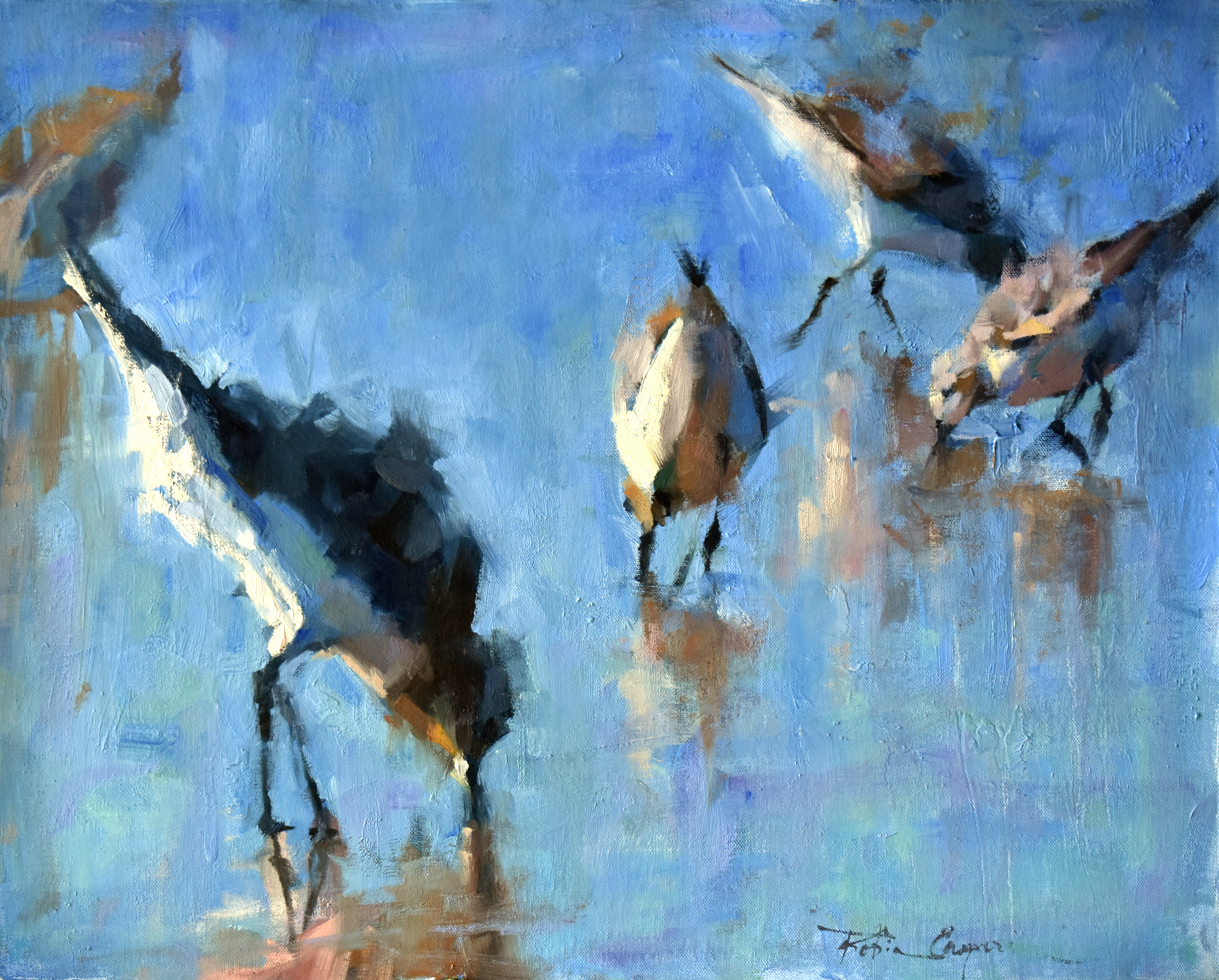 Sandpiper mealtime 17.5x14.25 oil 2020 hh24tp