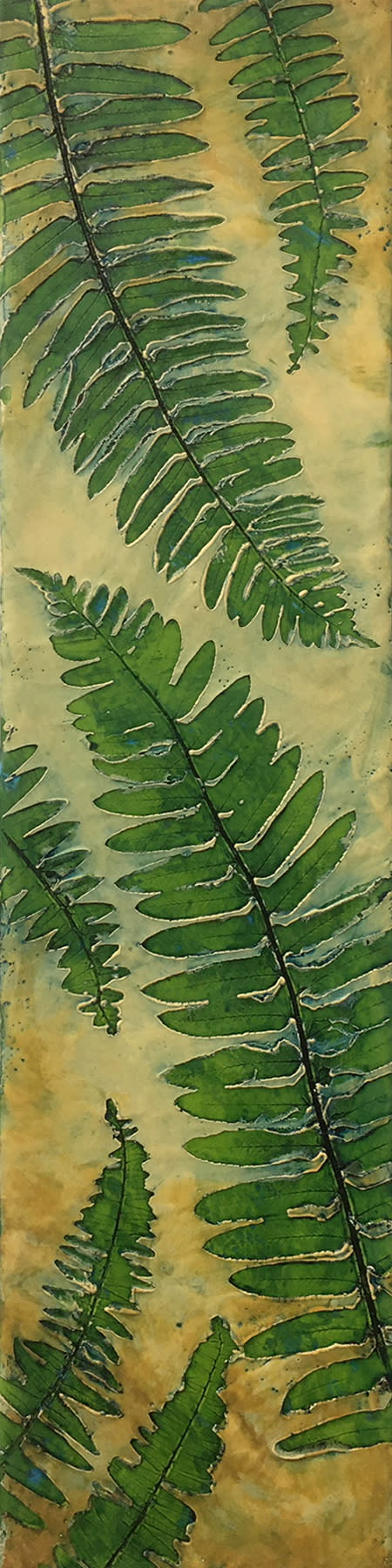 Bridgetbenton ferns encausticnatureprint 6x24 575 oejwrg