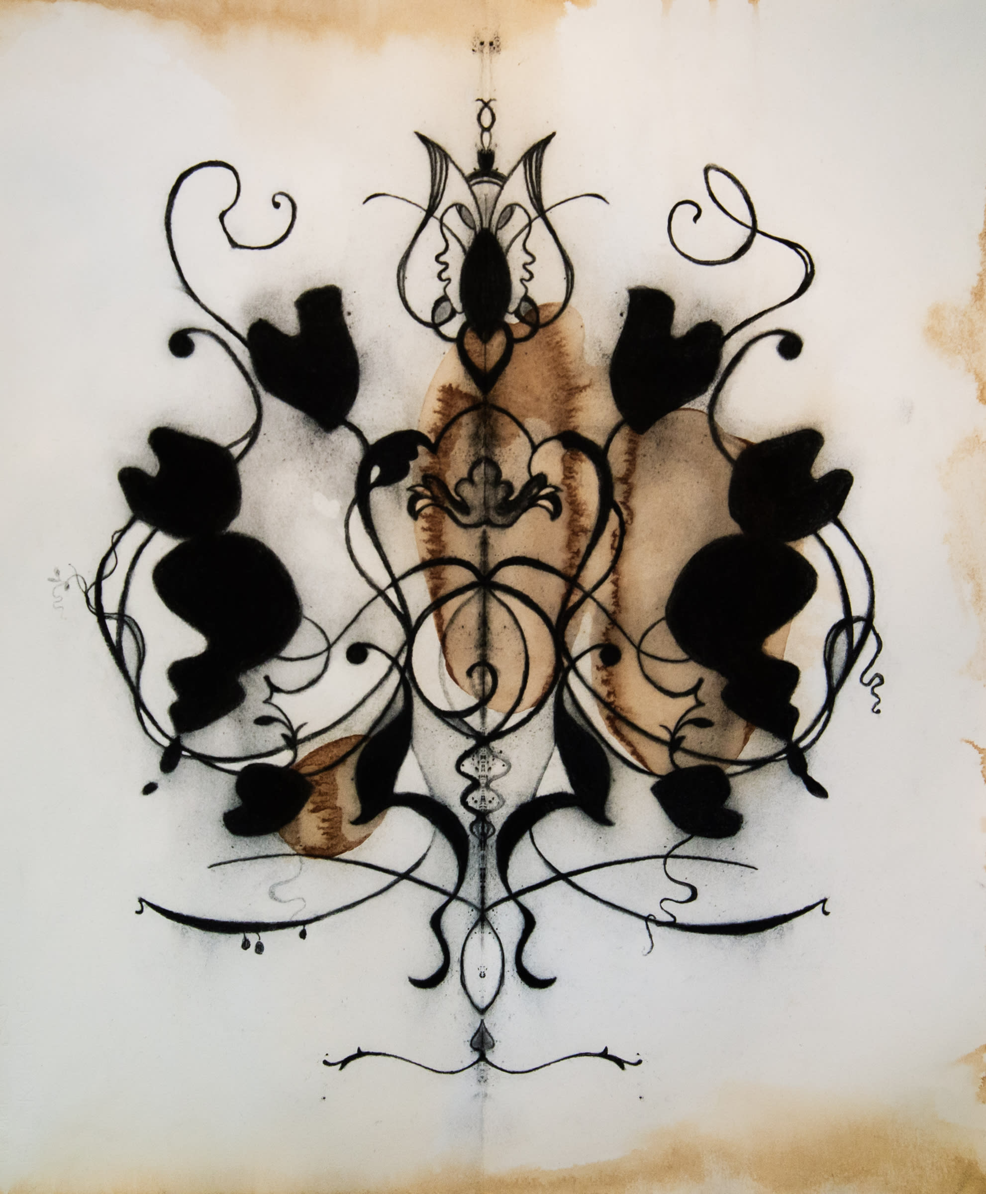 The eternal now 25x21 charcoal on tea stained paper 2020 jaap frozxc