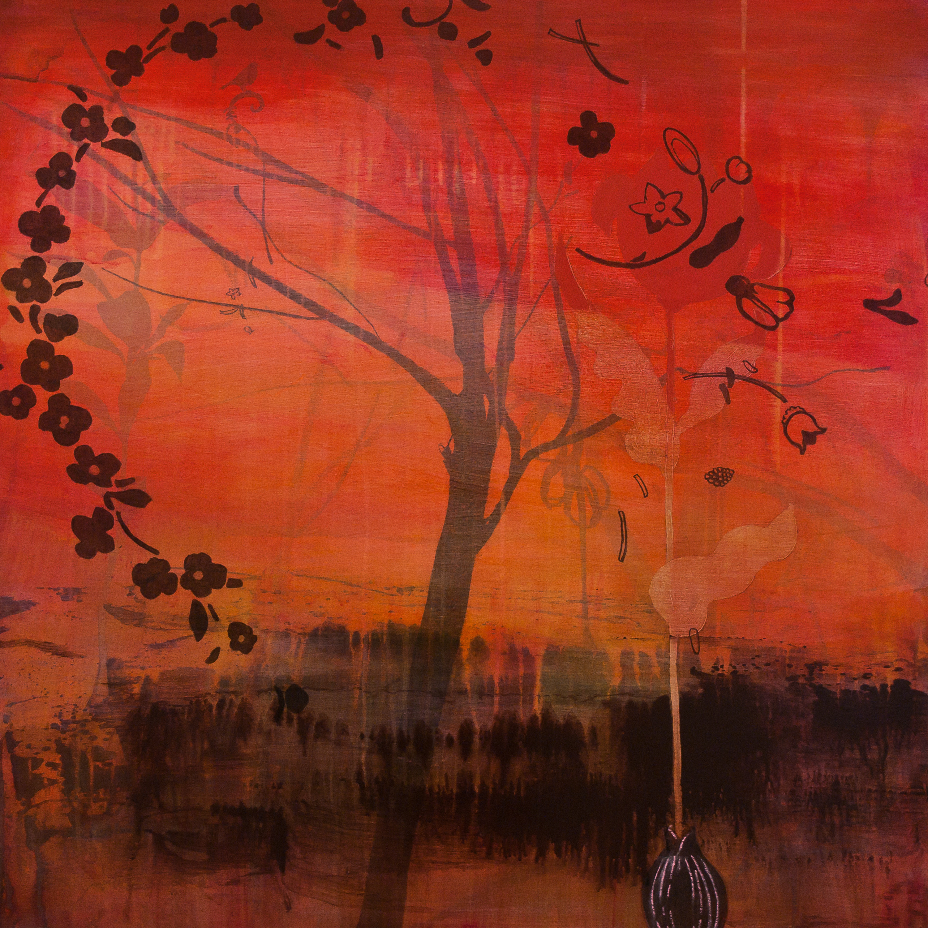 27 skyfield 14 if you were here i would be with you 36x36 acrylic on canvas 2008 jaap ayvduh