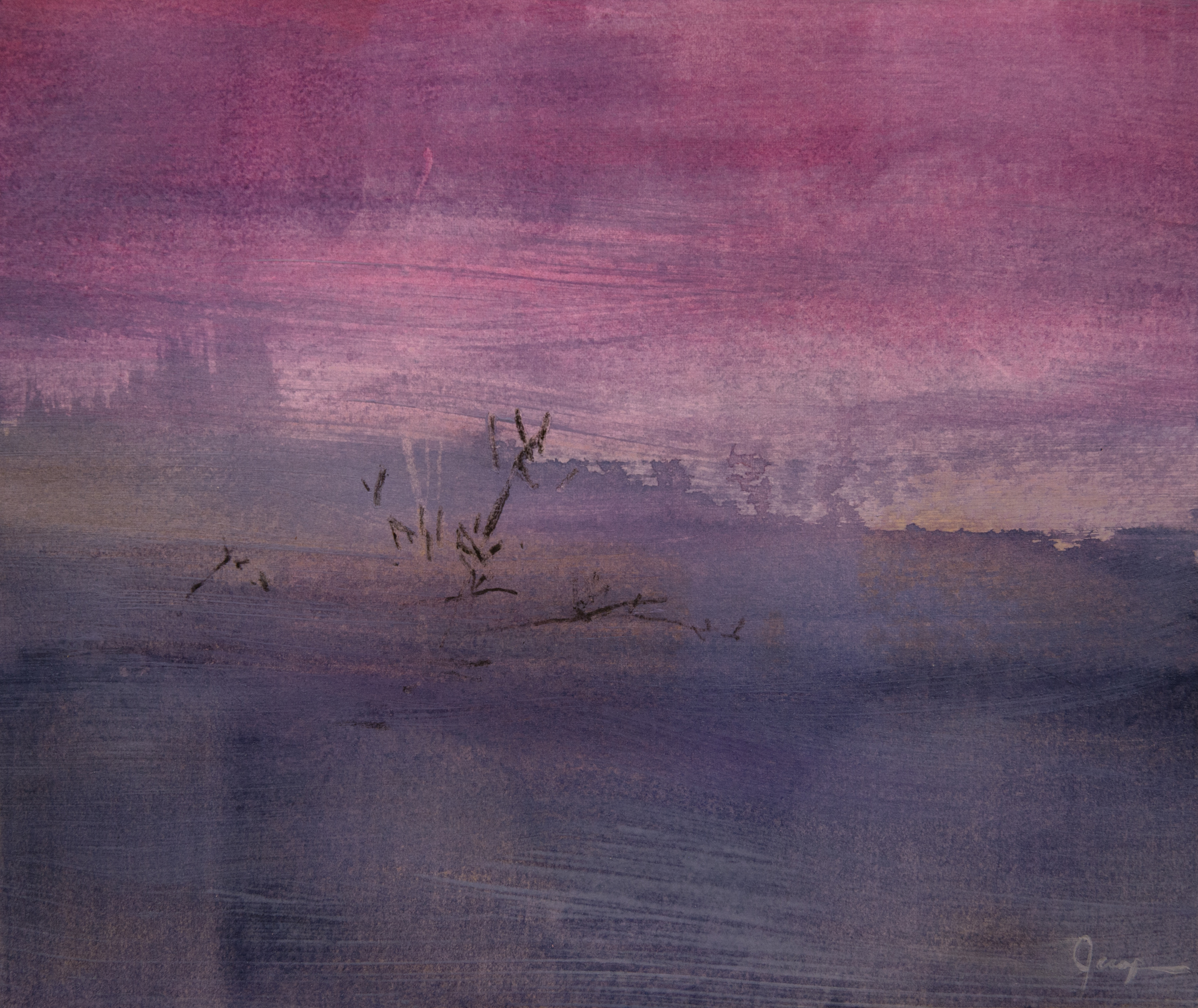 River rising 9x11 acrylic on paper 2010 lkkczm
