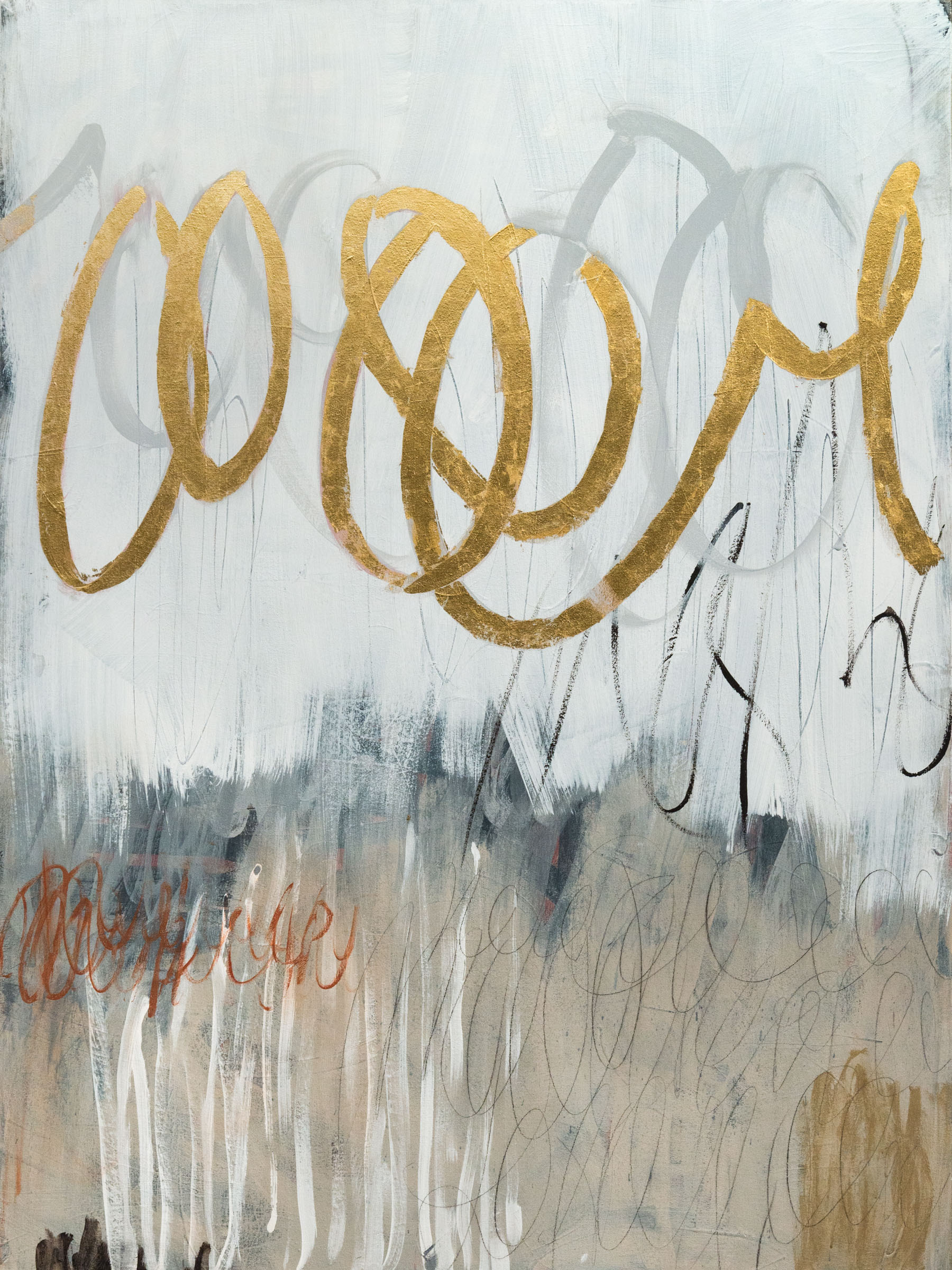 The love letters perfect happiness 48x36 acrylic graphite and 23k red gold on canvas 2017 jaap 2 x8sooh