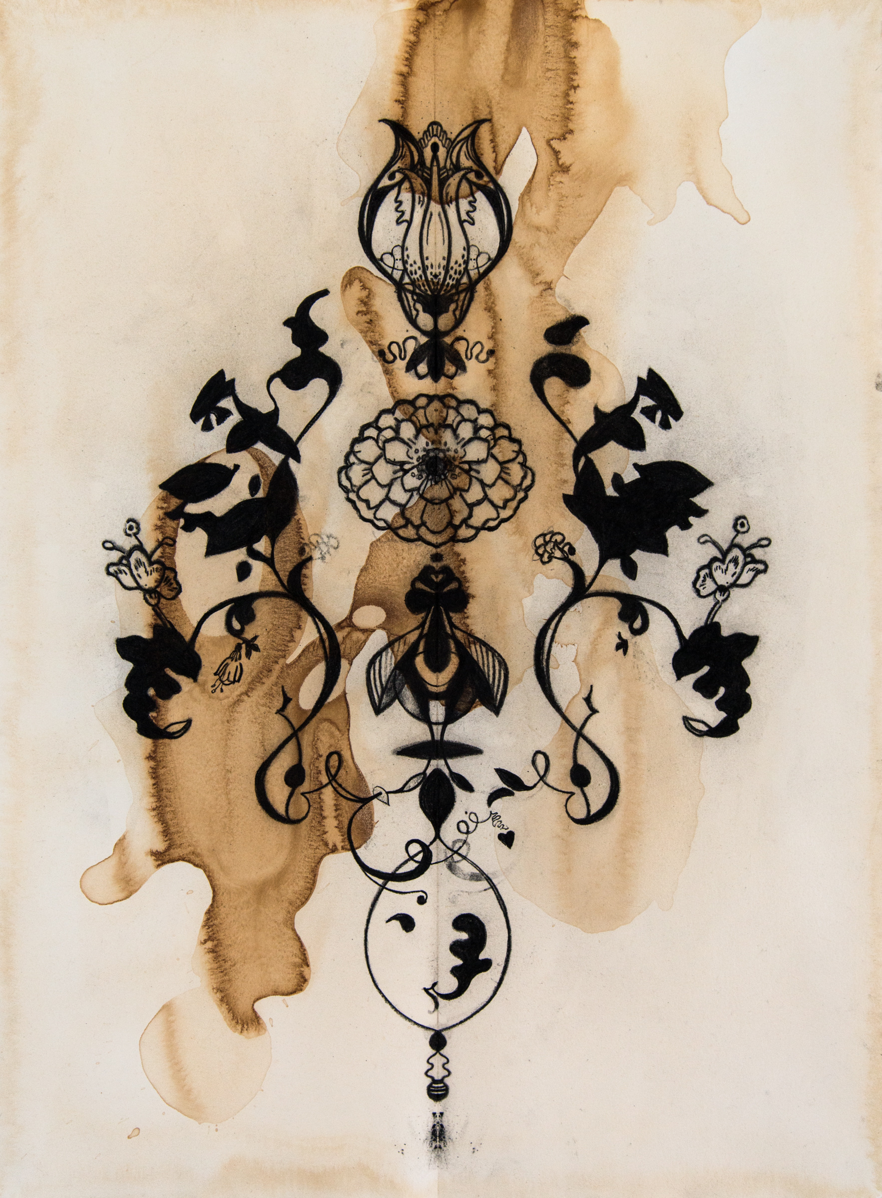 Beloved 30x22 charcoal on tea stained paper 2021 jaap osg33o