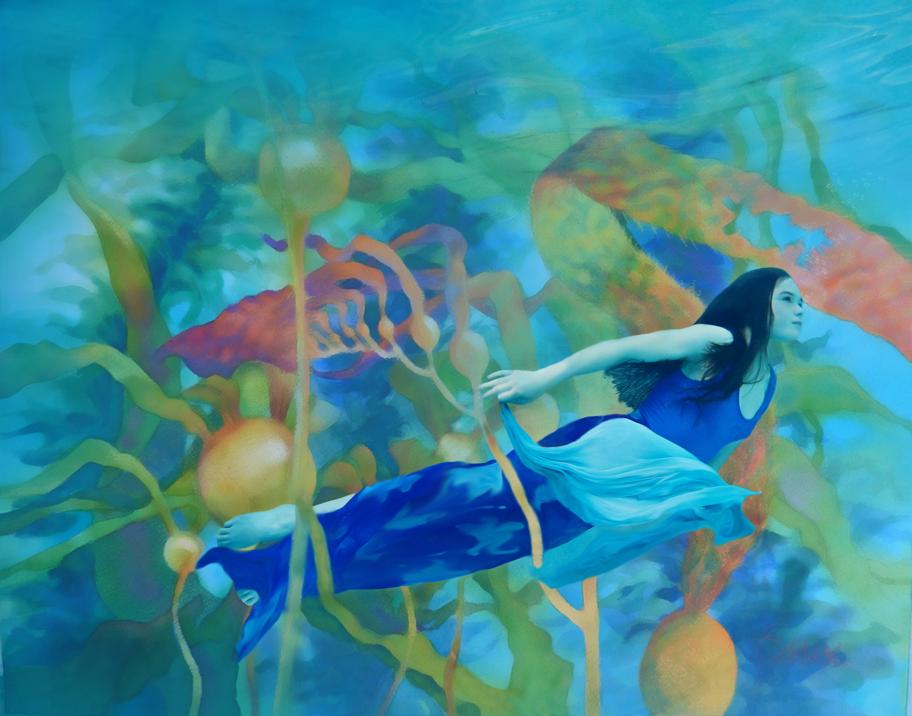 Suzanne barton kaleidoscope kelp .20x24 infused on metal 1300 mwgkkn