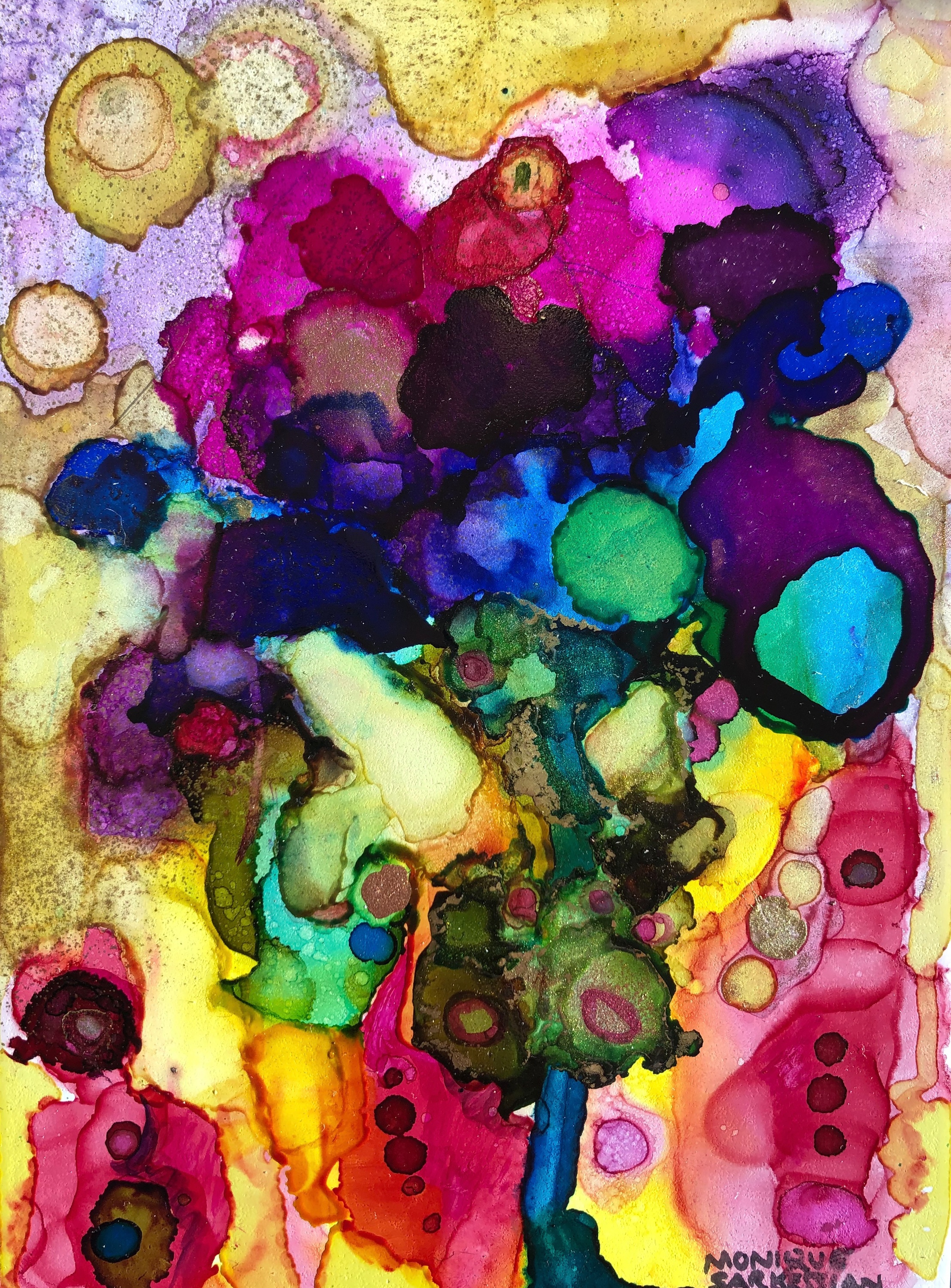 Glory carriers 21 alcohol ink and mixed media on wood 7x5 zpfs0n