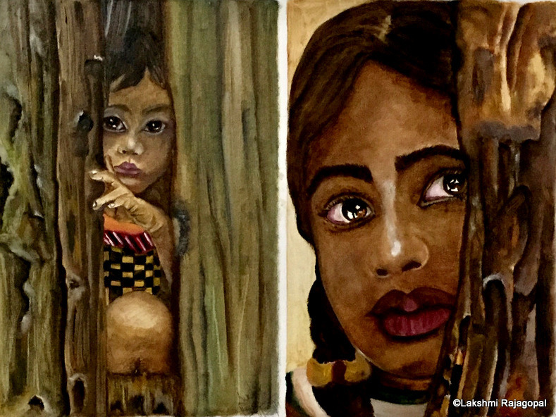 Longing to be picked by a family by lakshmi rajagopal  medium oil on canvas  size 18x24 ejlz2a