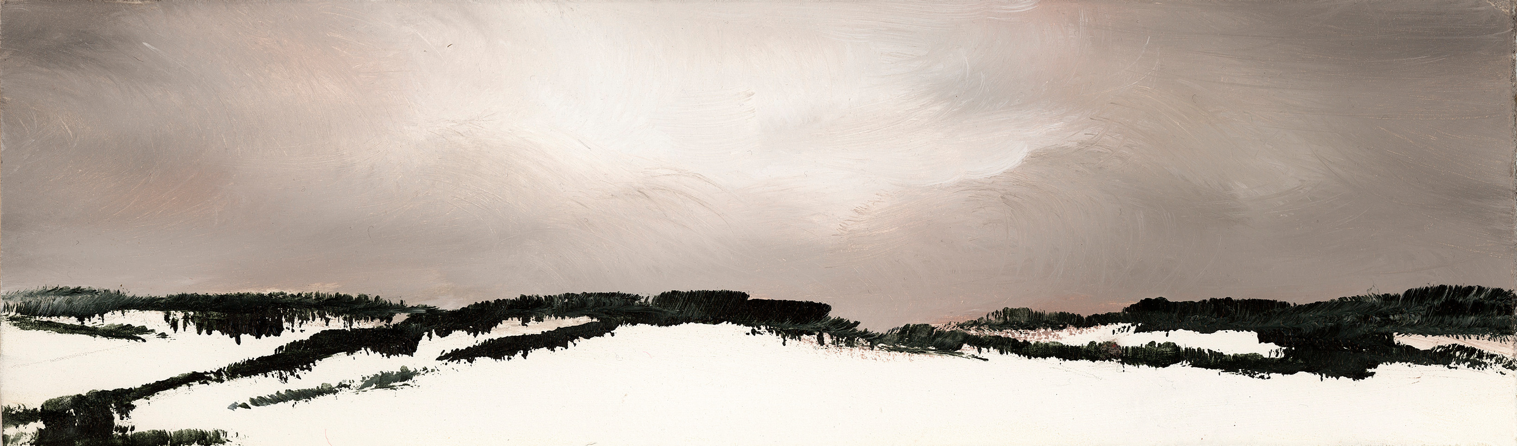 Snowfall from the fall almost no one sees 5 oil on paper 3.25x10 wallace lffmkf