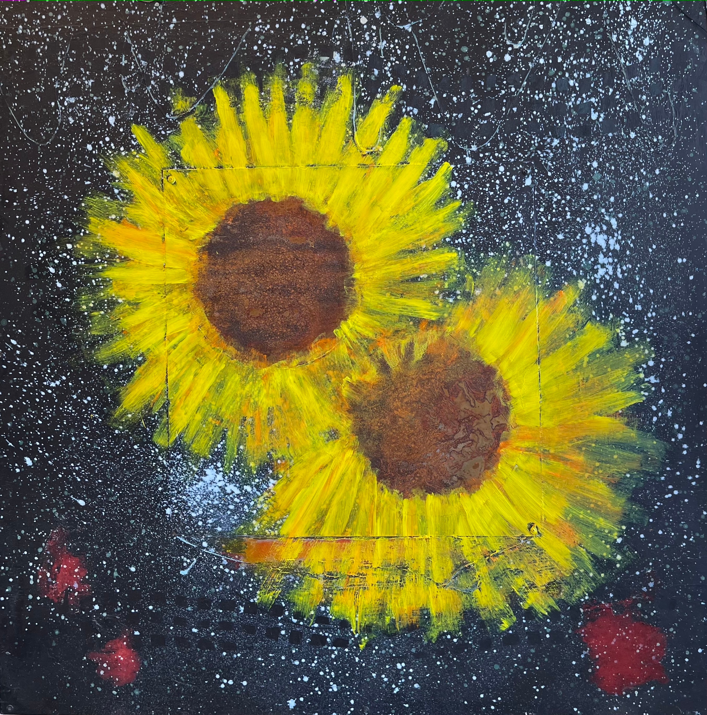 Hubble generated sunflowers mm masonite 47x47 copy oqey4p