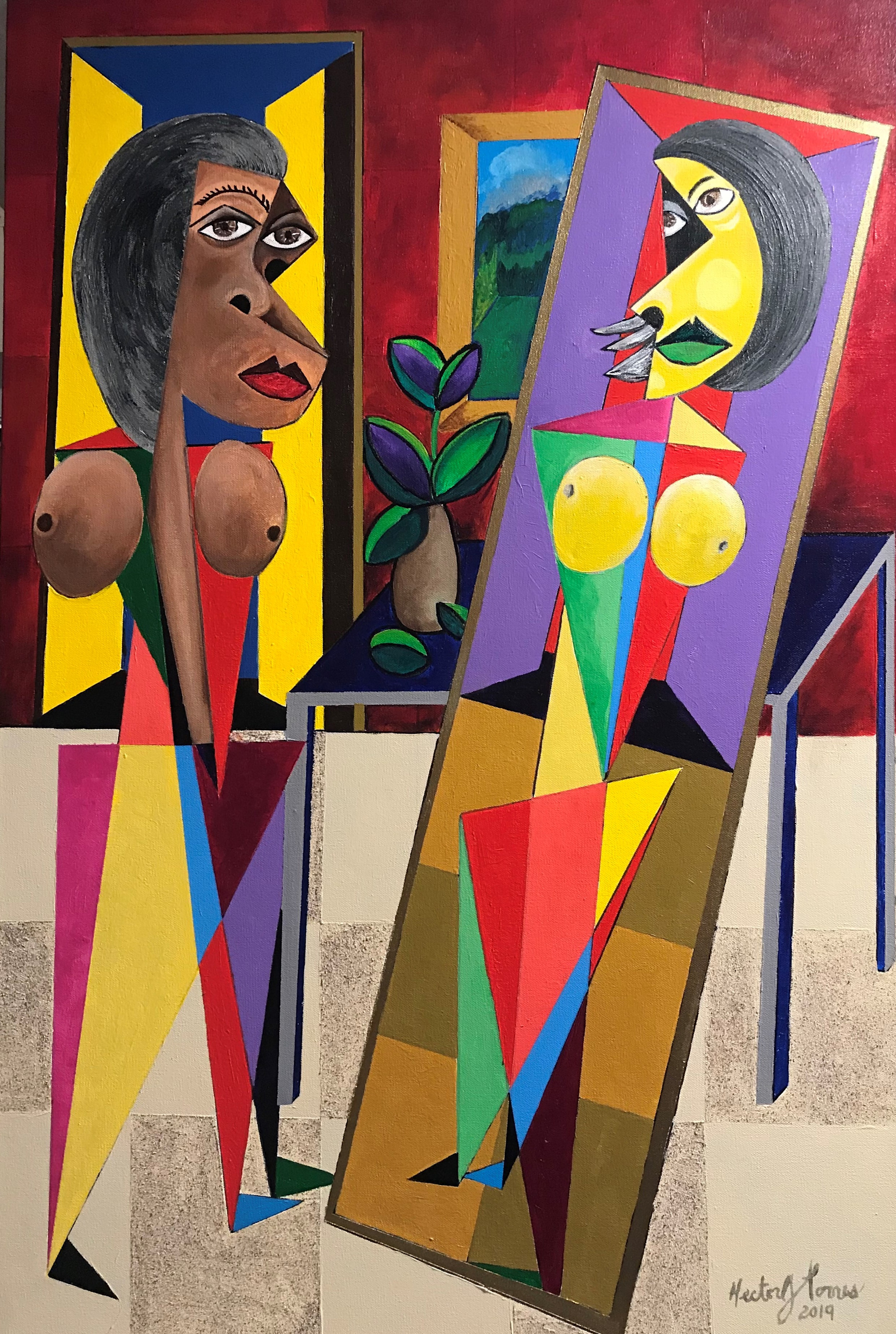 Hector j. torres   la dama ante el espejo 2019 acrylic on canvas 36 x 24 img 0248 ht7vk8