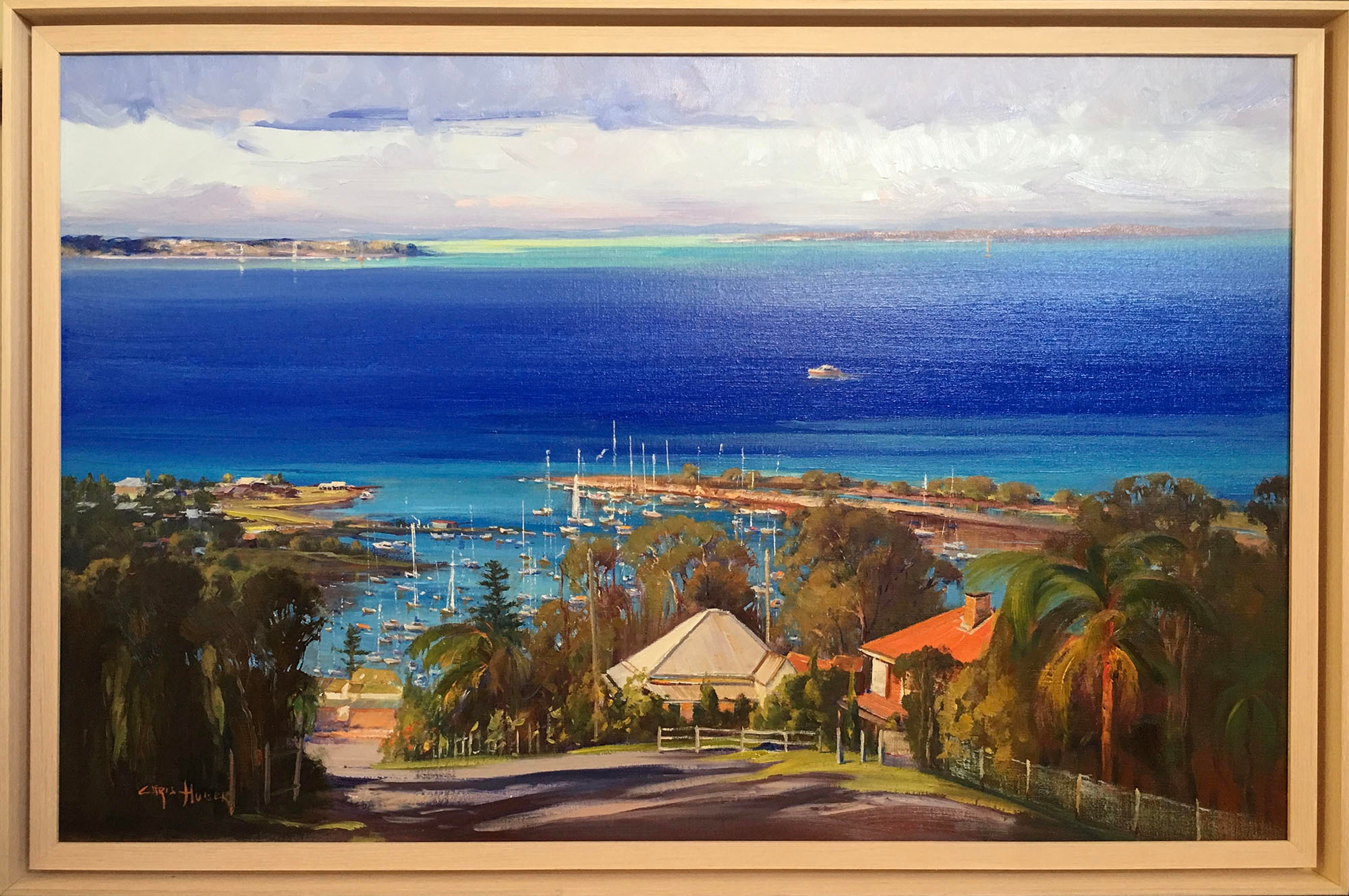 Manly harbour original framed fn7qfz