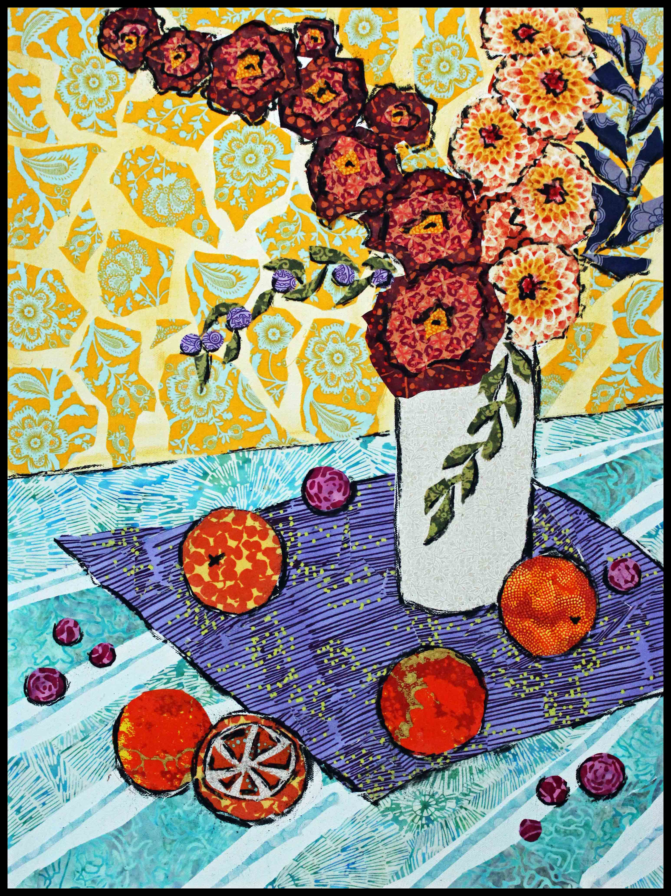 Blood oranges and berries 2 framed lujq4w