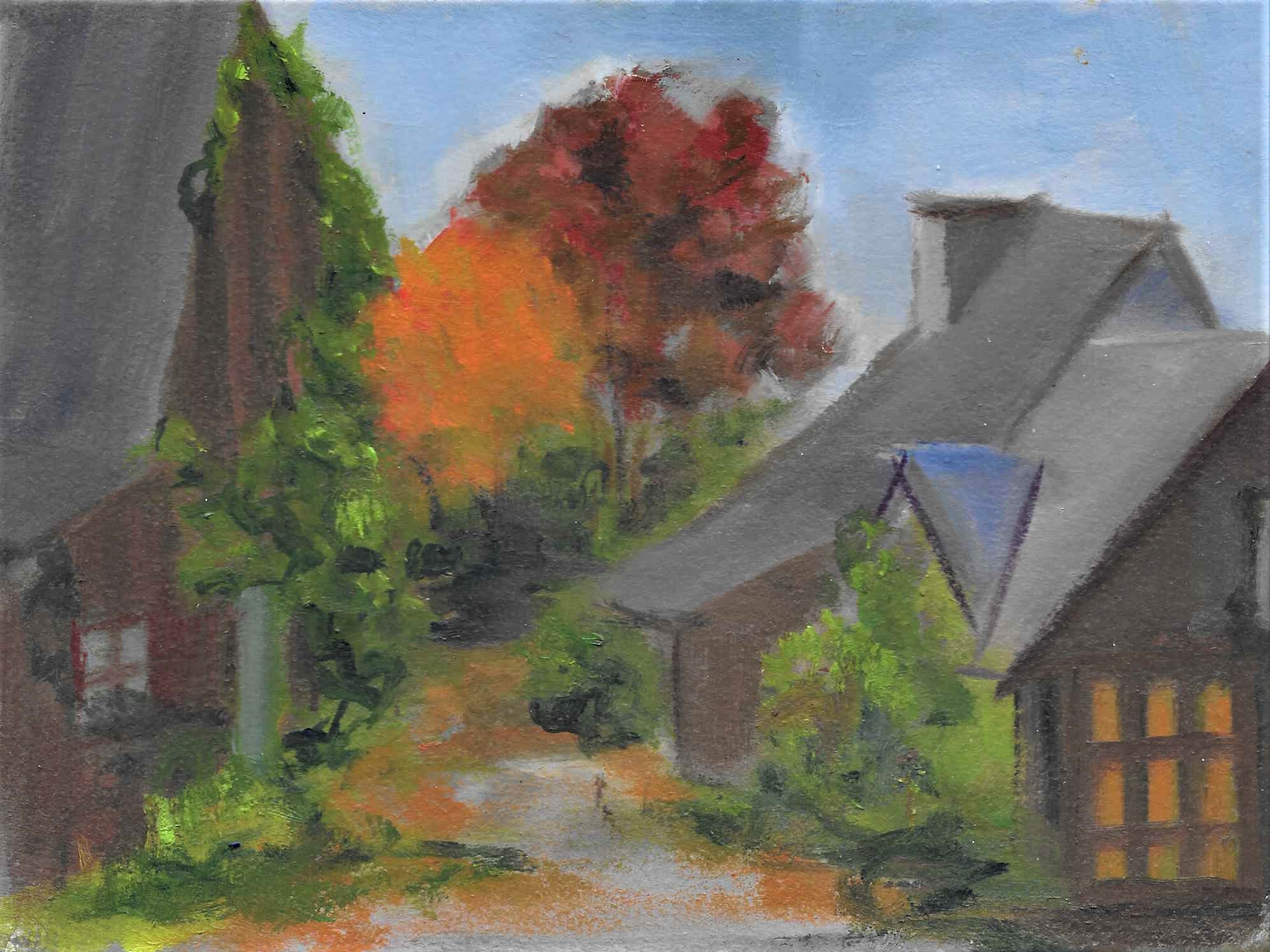 Lisa domenic hearth and heaven phillips mill new hope pa oil on paper 5x7 db3cqj