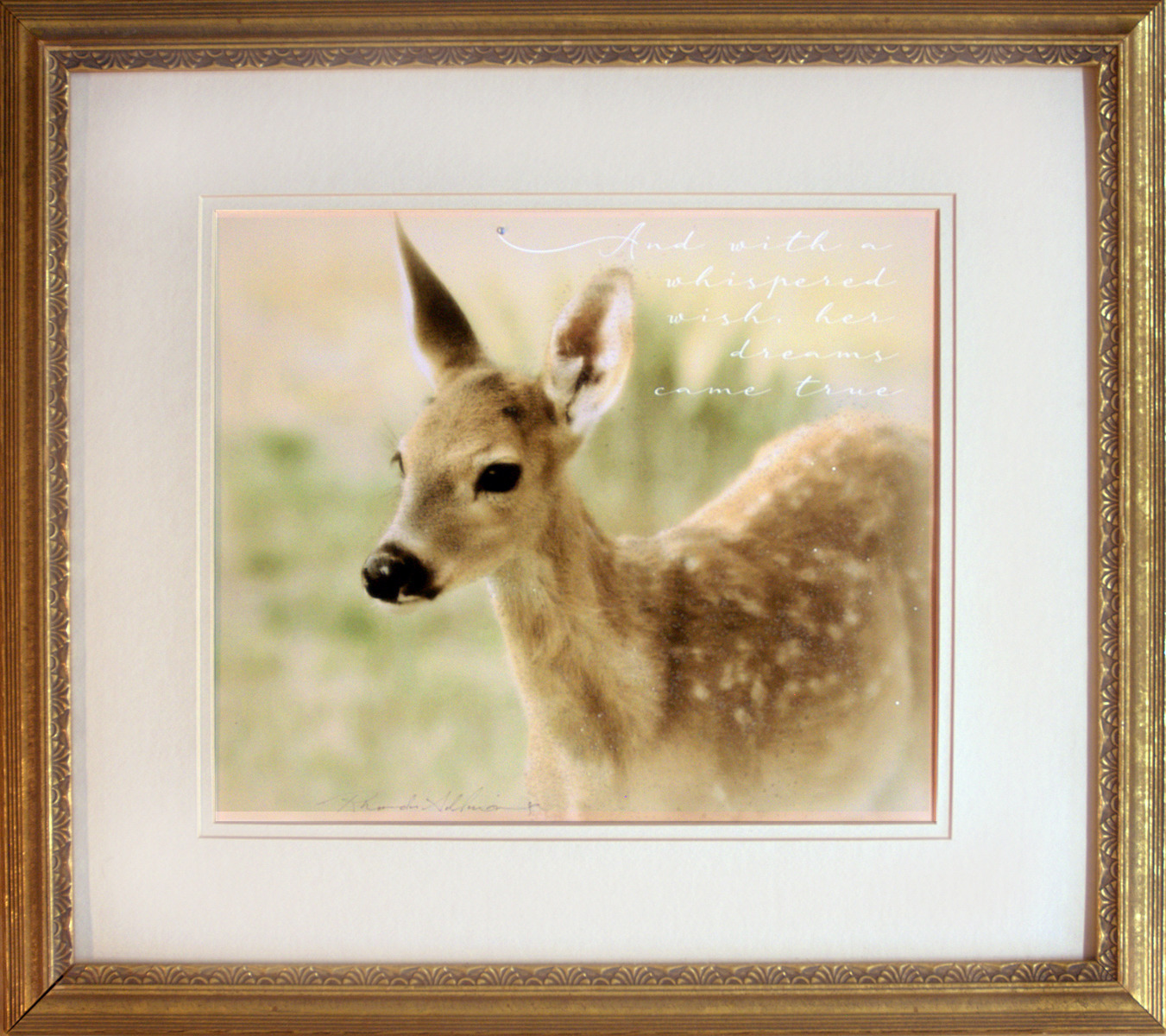 Fawn framed gold matted dh2jxl