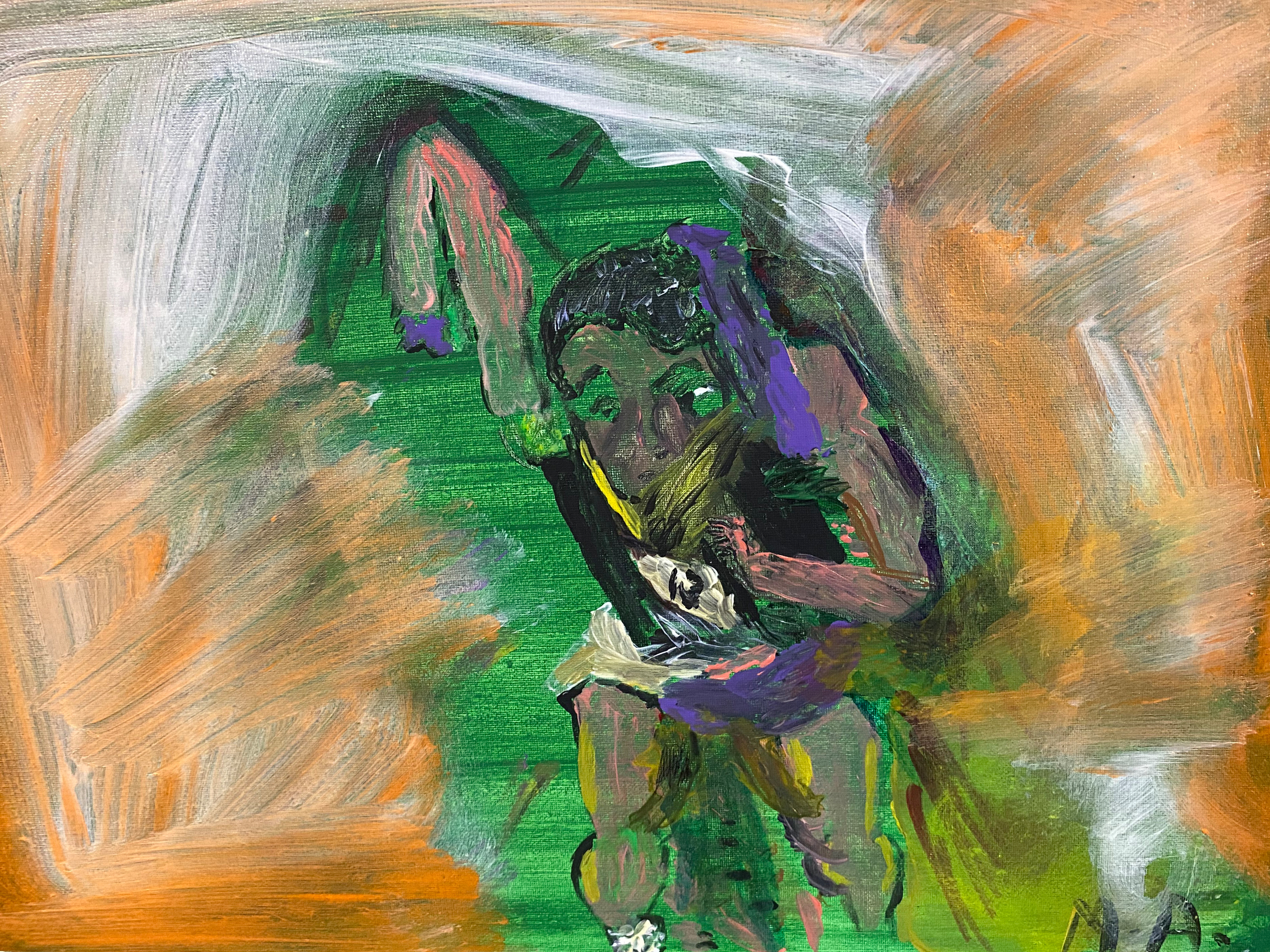 Girl running to finish the race flacak