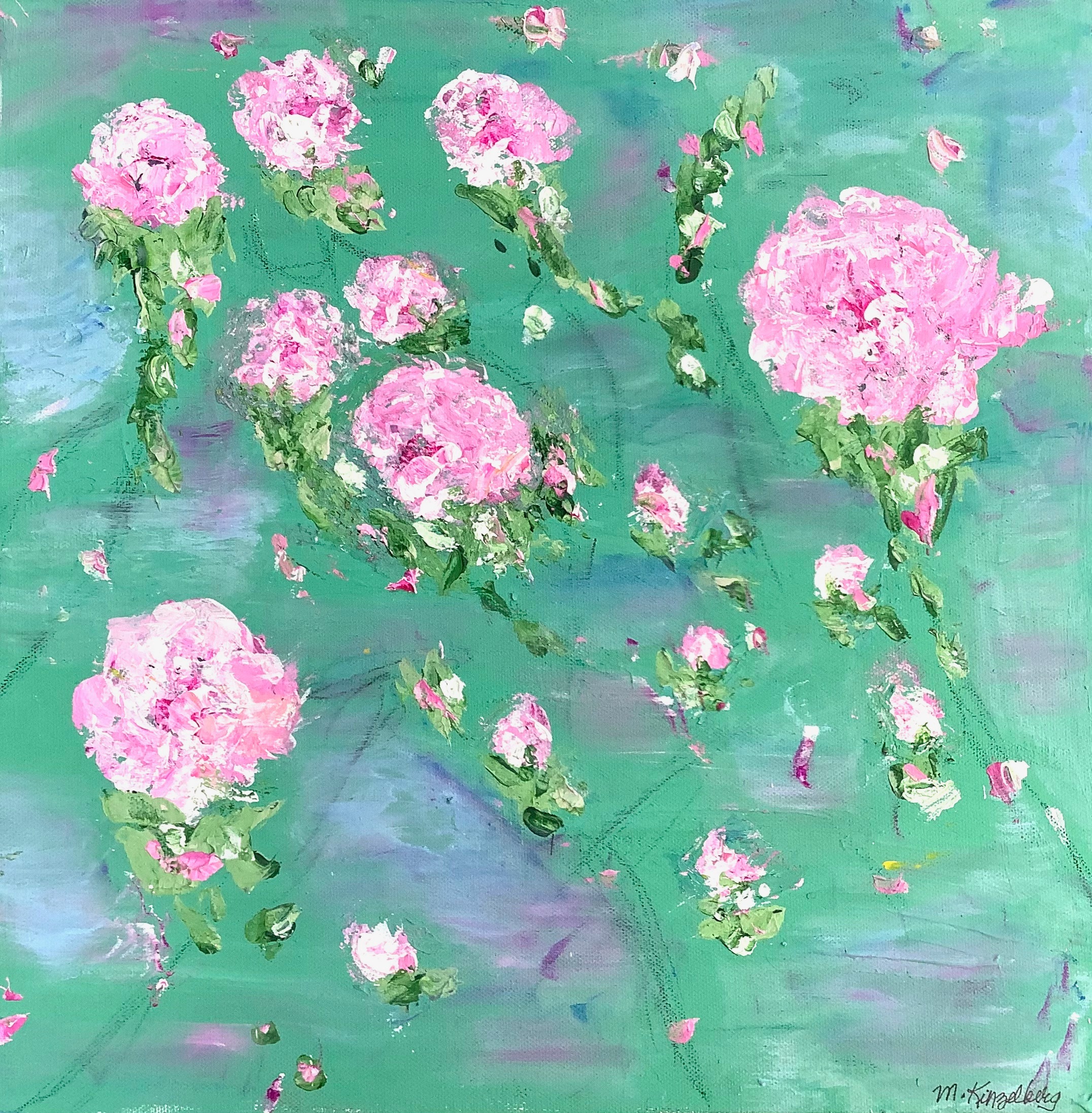 Pink dreamy roses 16x16x.75 qdlrsj