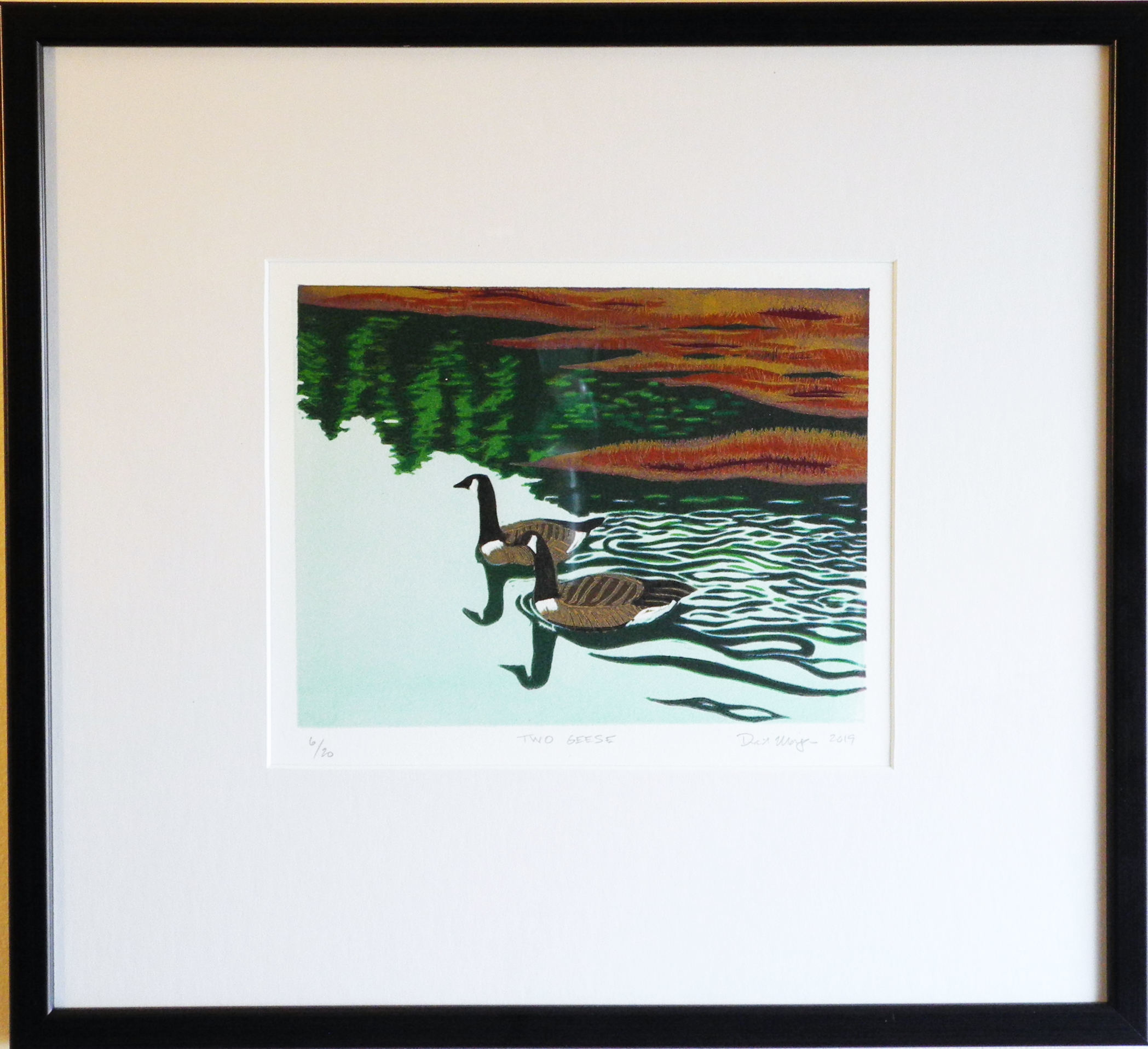 Two geese framed vr r47heo