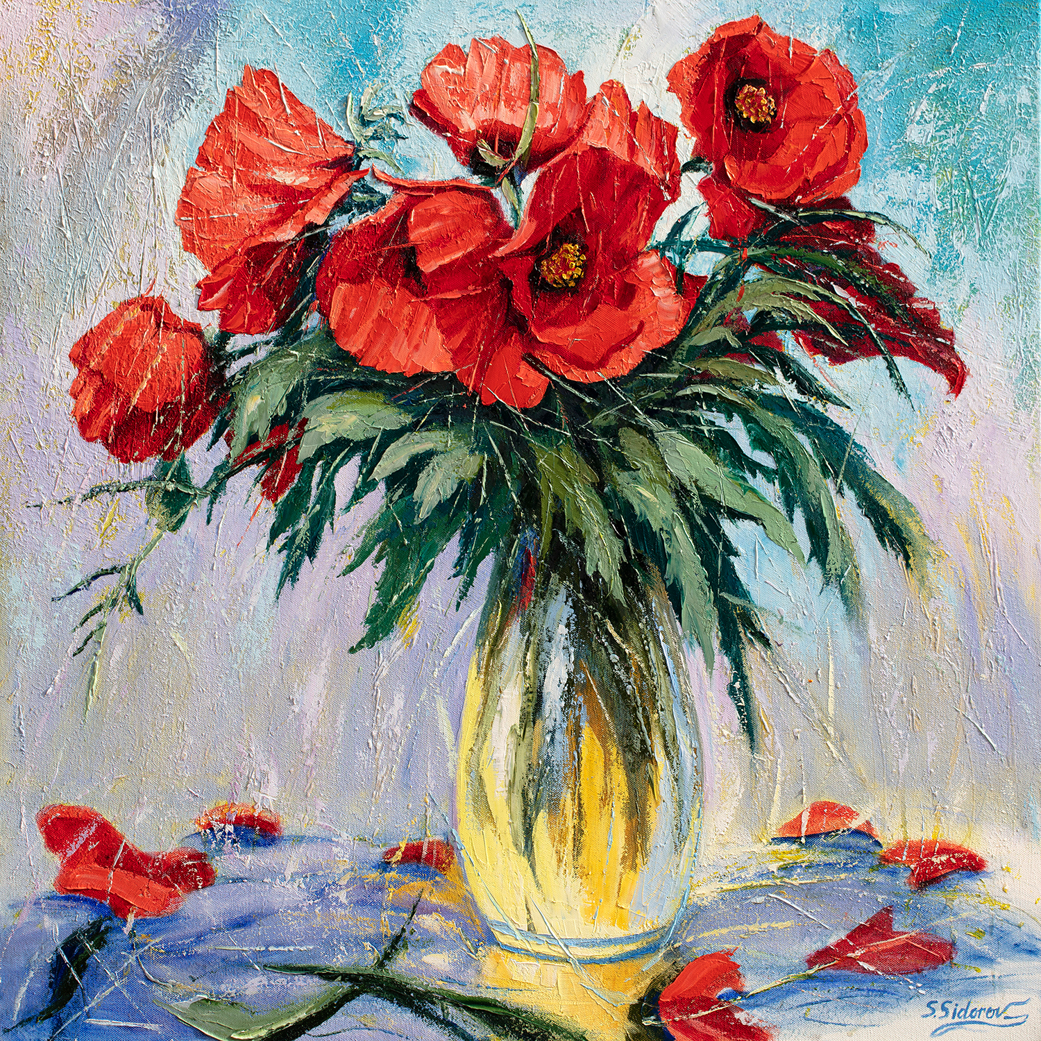 Bouquet with poppies. f36r0b