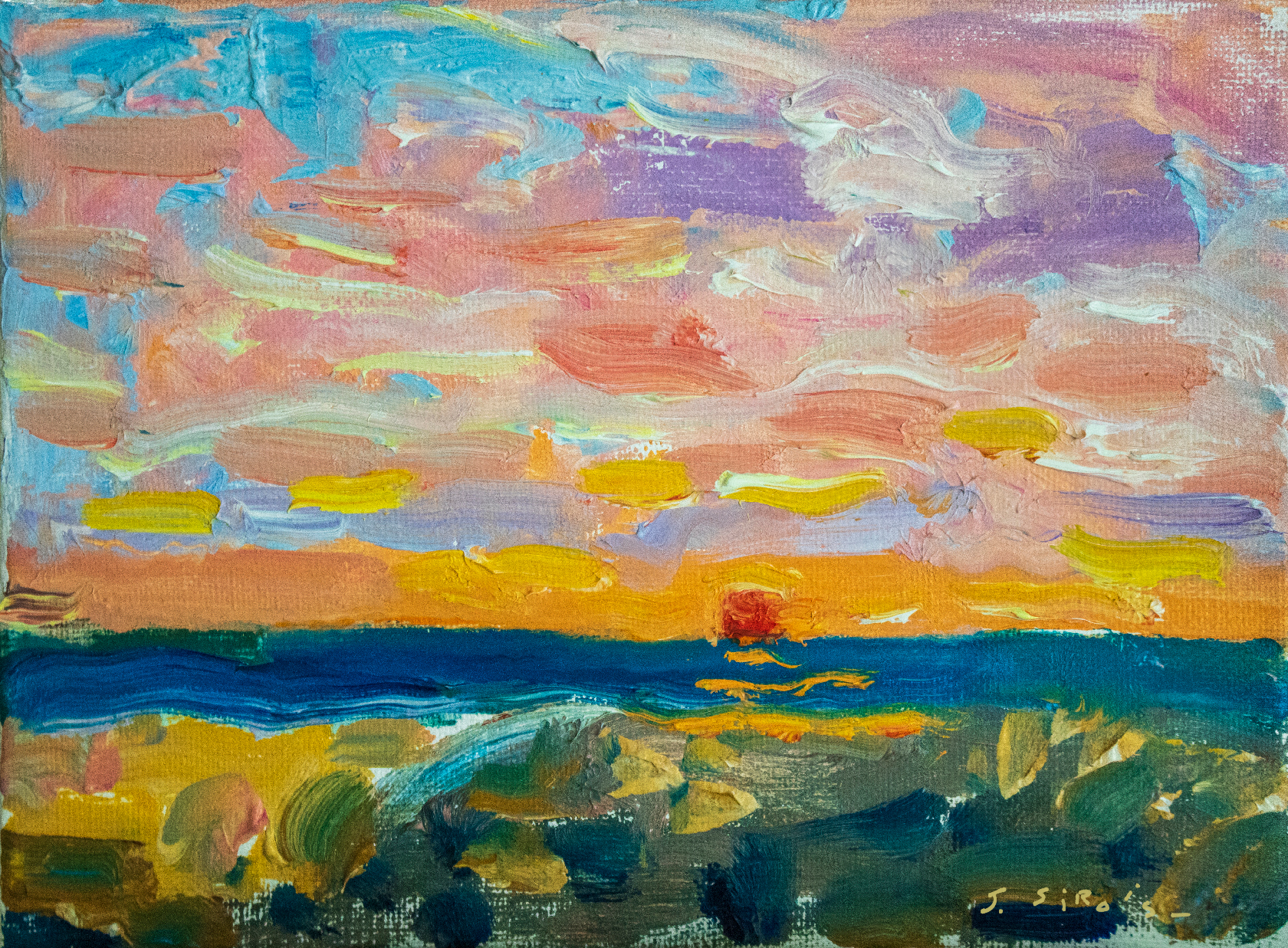 Img 0772 sunset reflections 8x6 oil sm 72ppi mlwev1