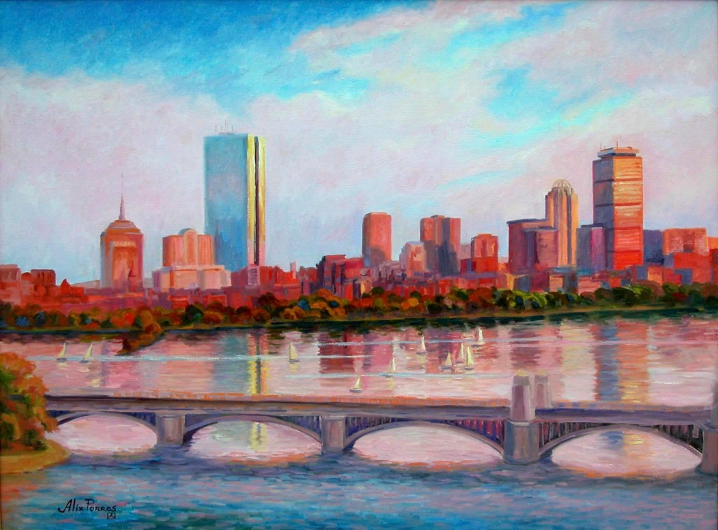 Boston at sunset 30x50 182 fjlzfx