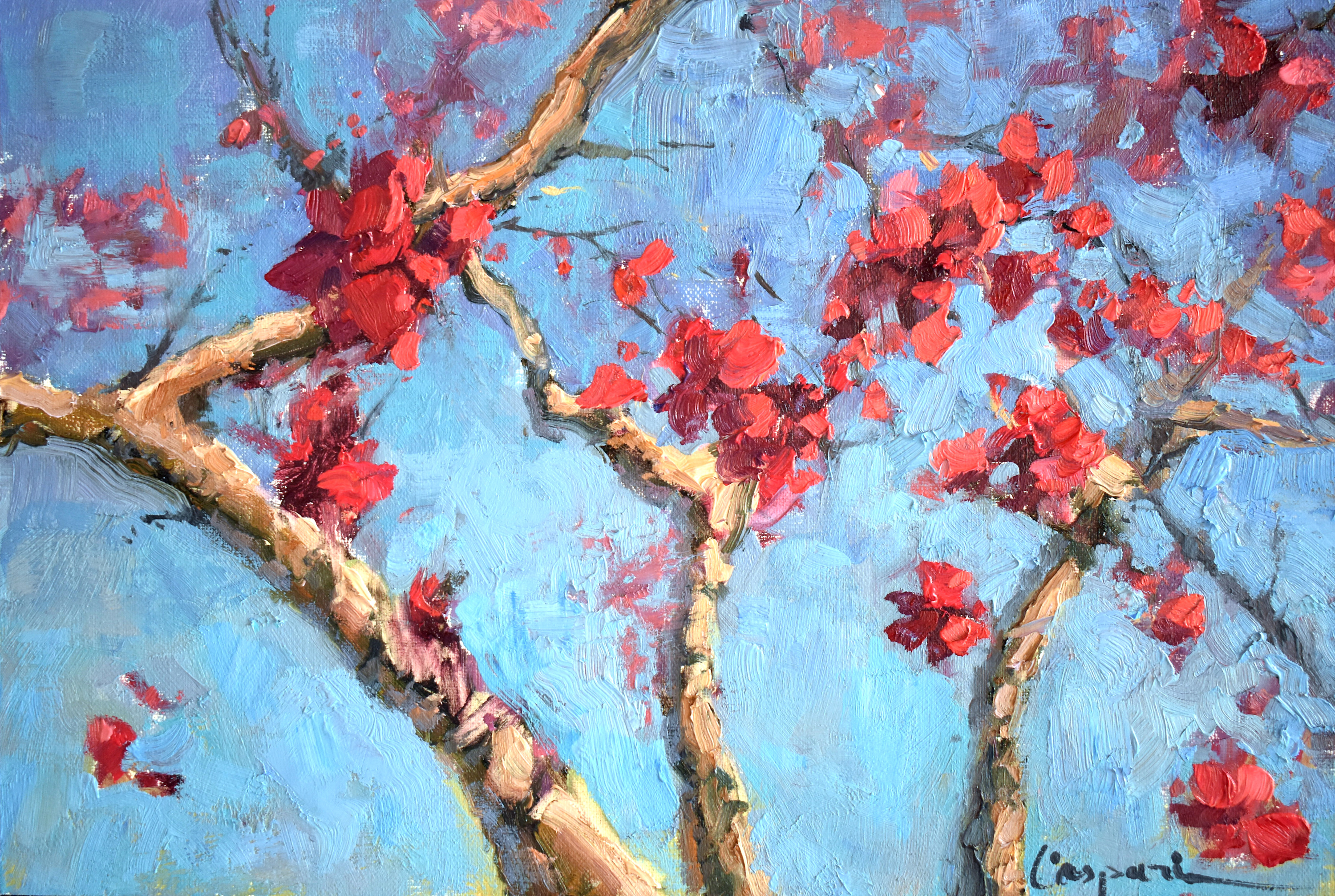 Peach blossom 12x9 oil 2022 rwrrdo