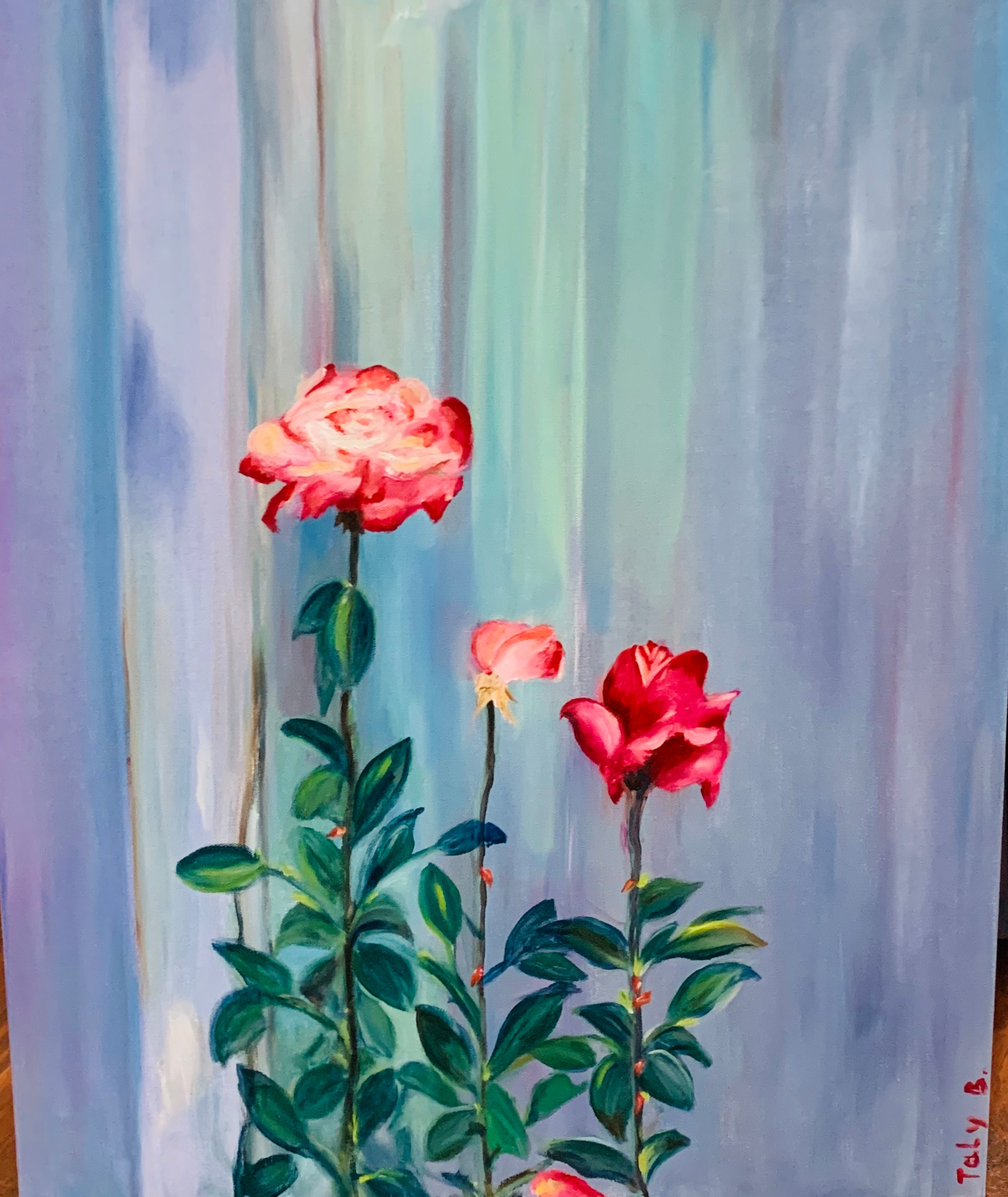 Wall of flowers oil 24x30 2400 q1xiwi