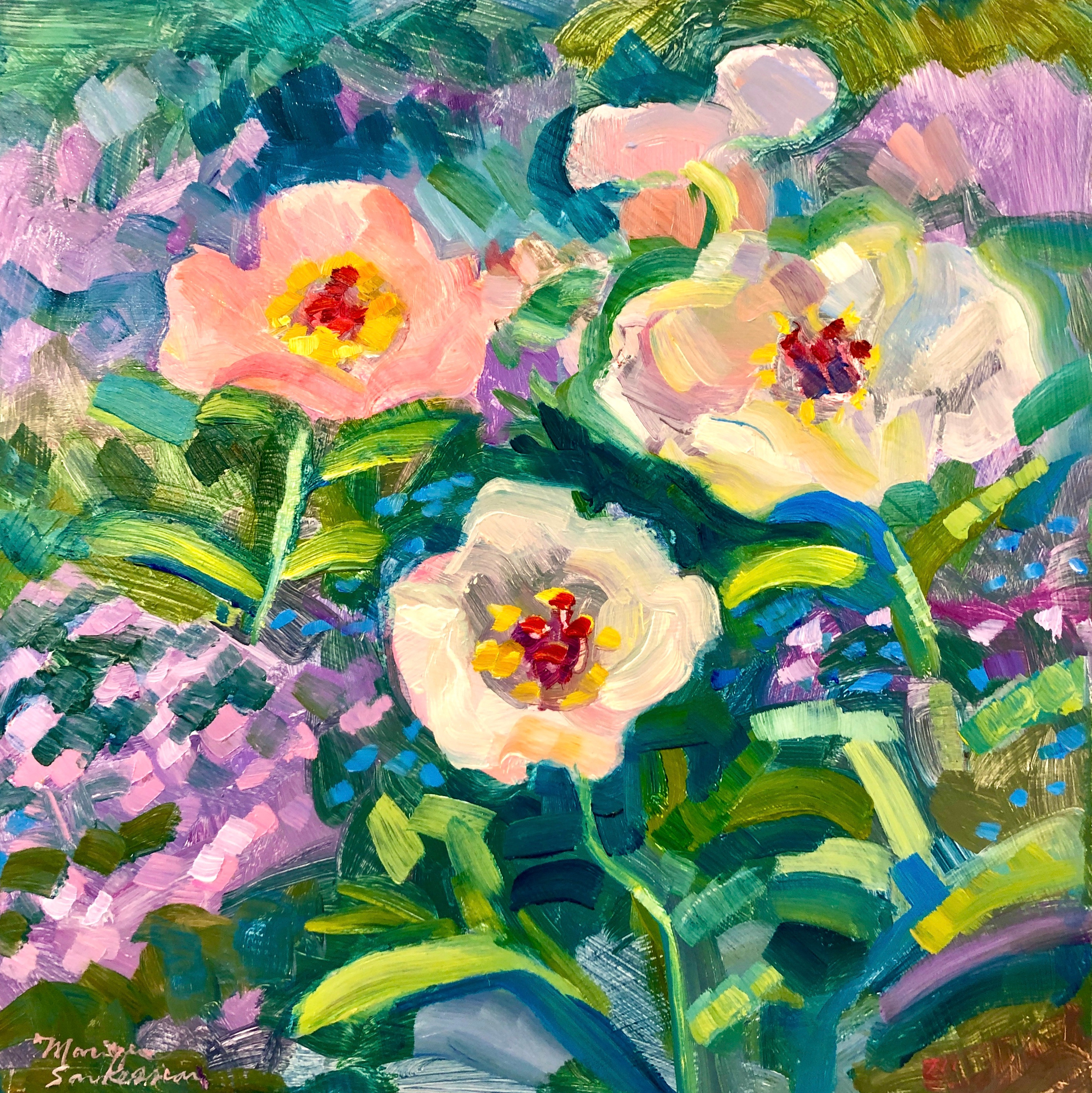 Peony profusion 2 oil 12x12 yrrzyw