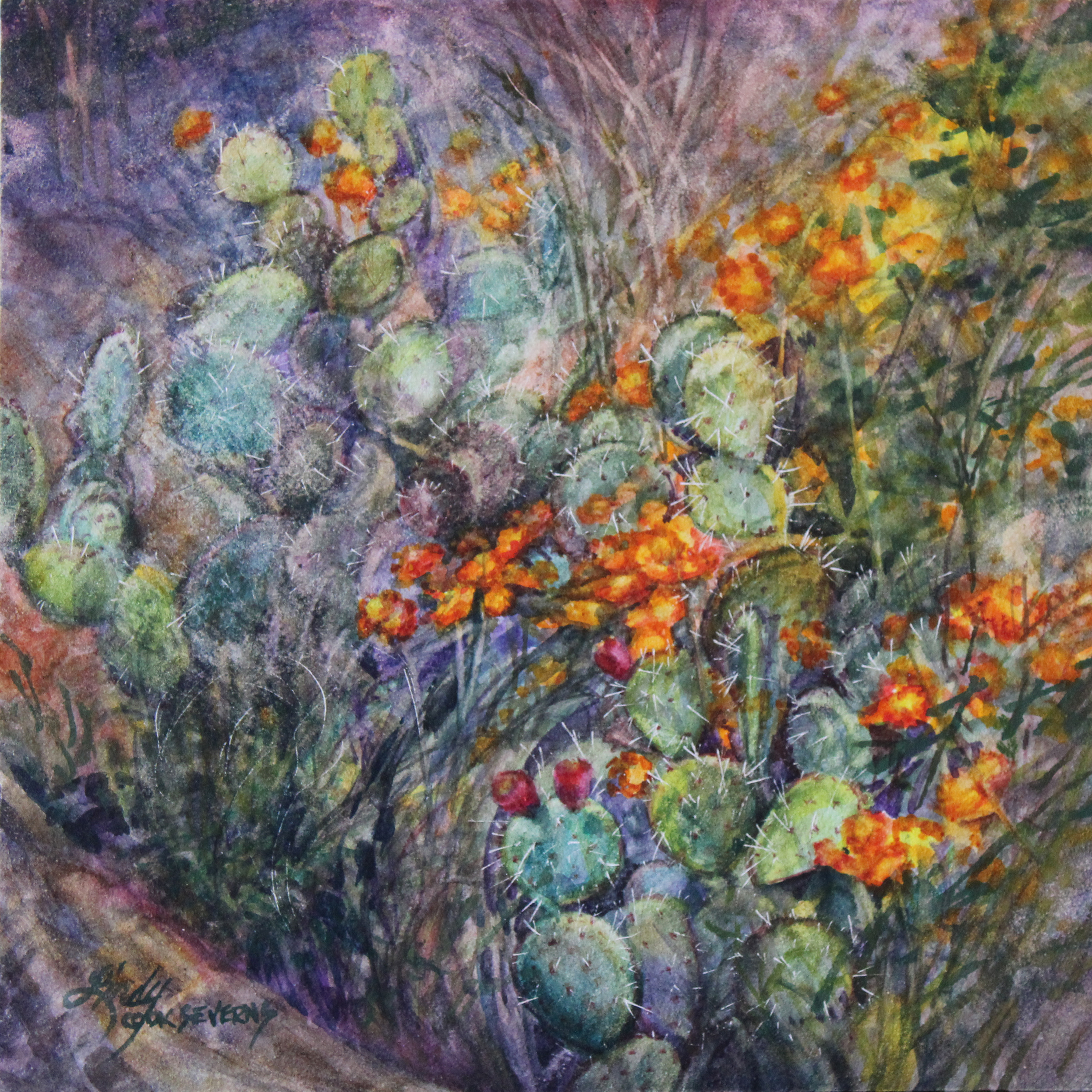 18f22 hugging a cactus 8x8 vwatercolor lindycseverns t9npzi