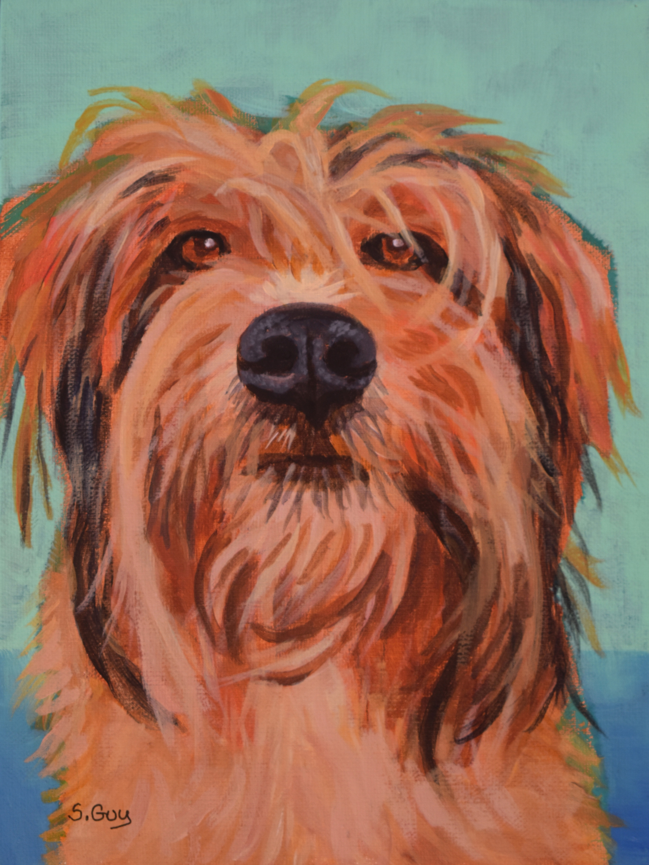 Pet portrait dog art animal art dog painting rosie bslt4u