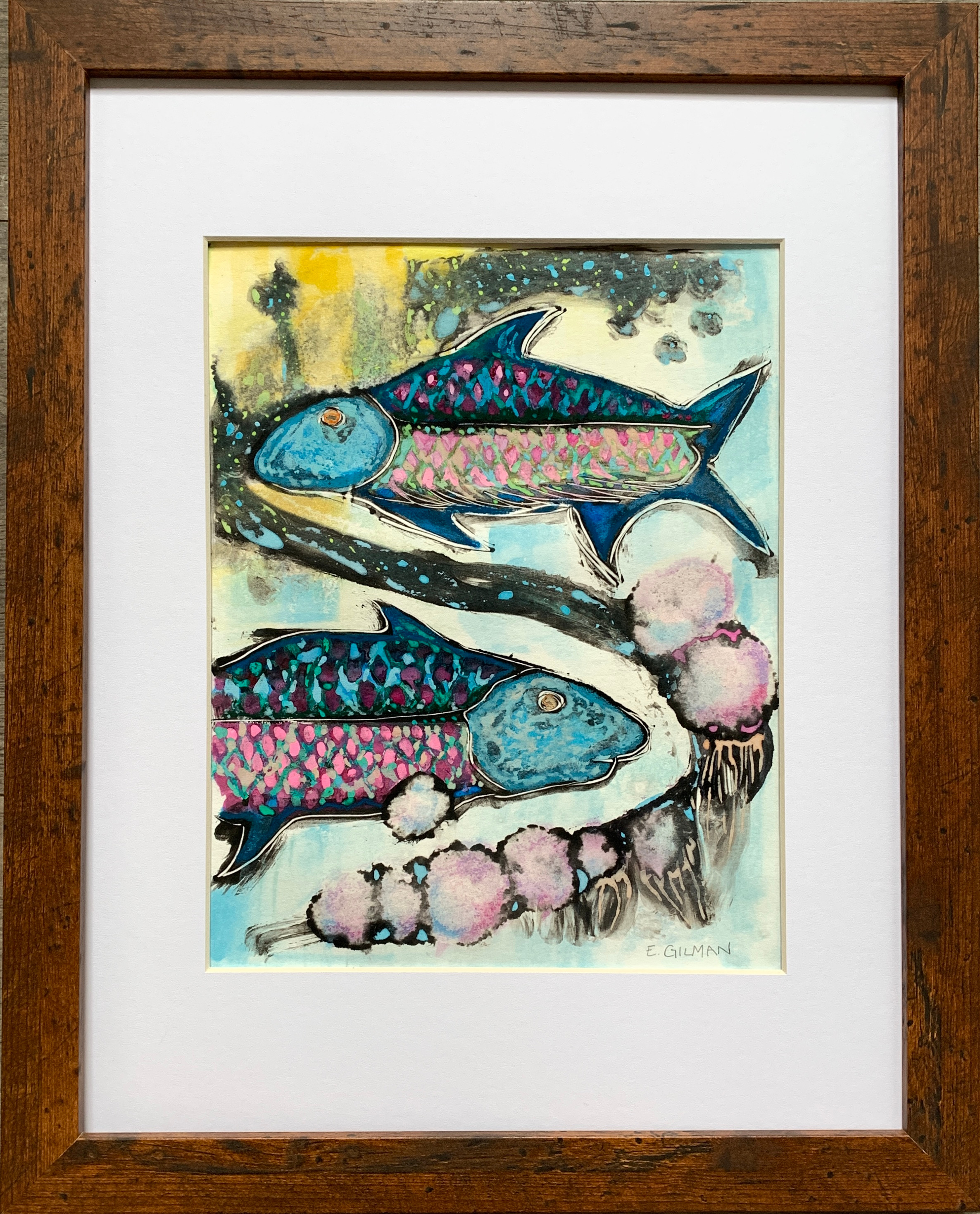 Cotton candy fish   framed bdssfd