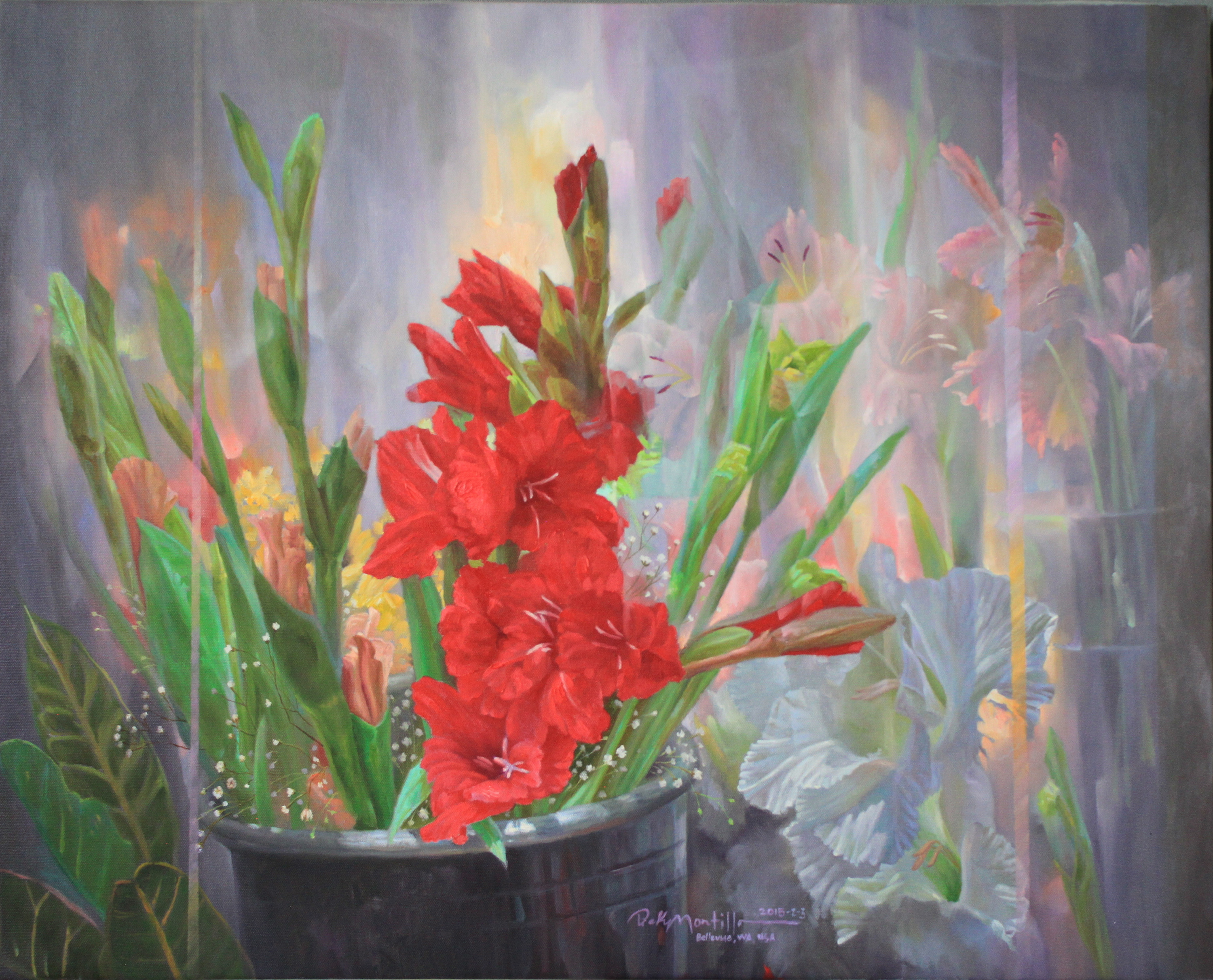 Floral  fusion of style 22in. x 28in. oil on canvas 6 ui4wf4